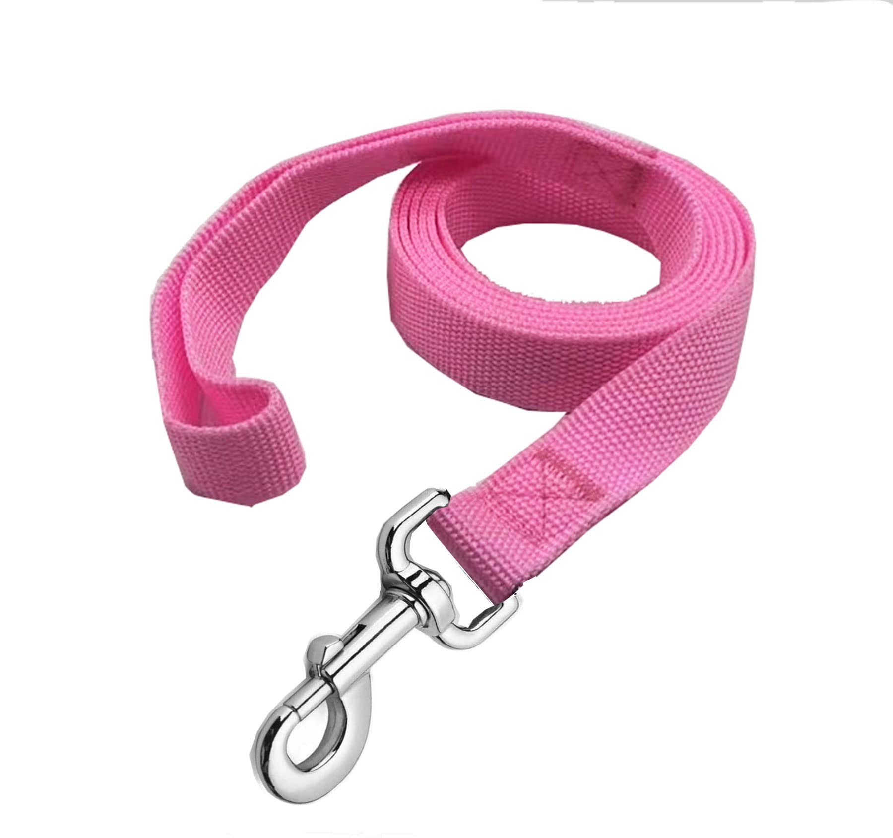 Strong Nylon Dog Leash, 4FT/ 5 FT/ 6FT Dog Leashes for Medium Large Dogs (4FT, Pink)