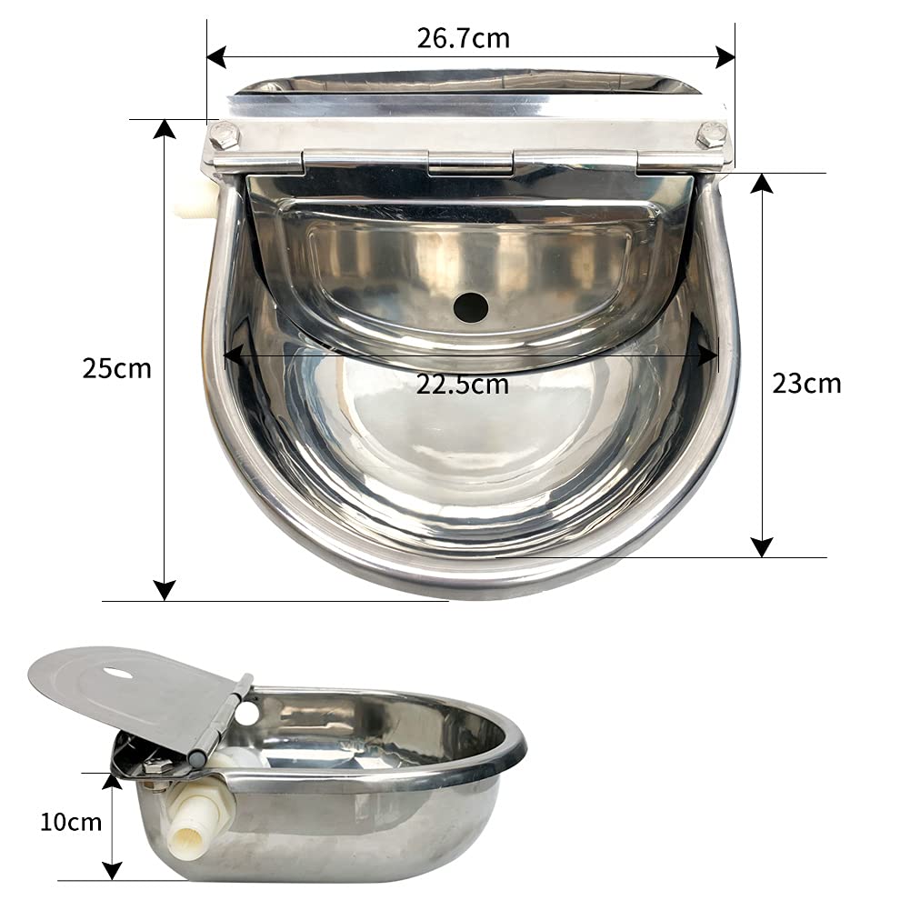 Moduoduo Automatic Water Trough Dog Feeder Bowl With Float For Cattle Horse Goat Sheep Animals Stainless Pet Livestock Tool