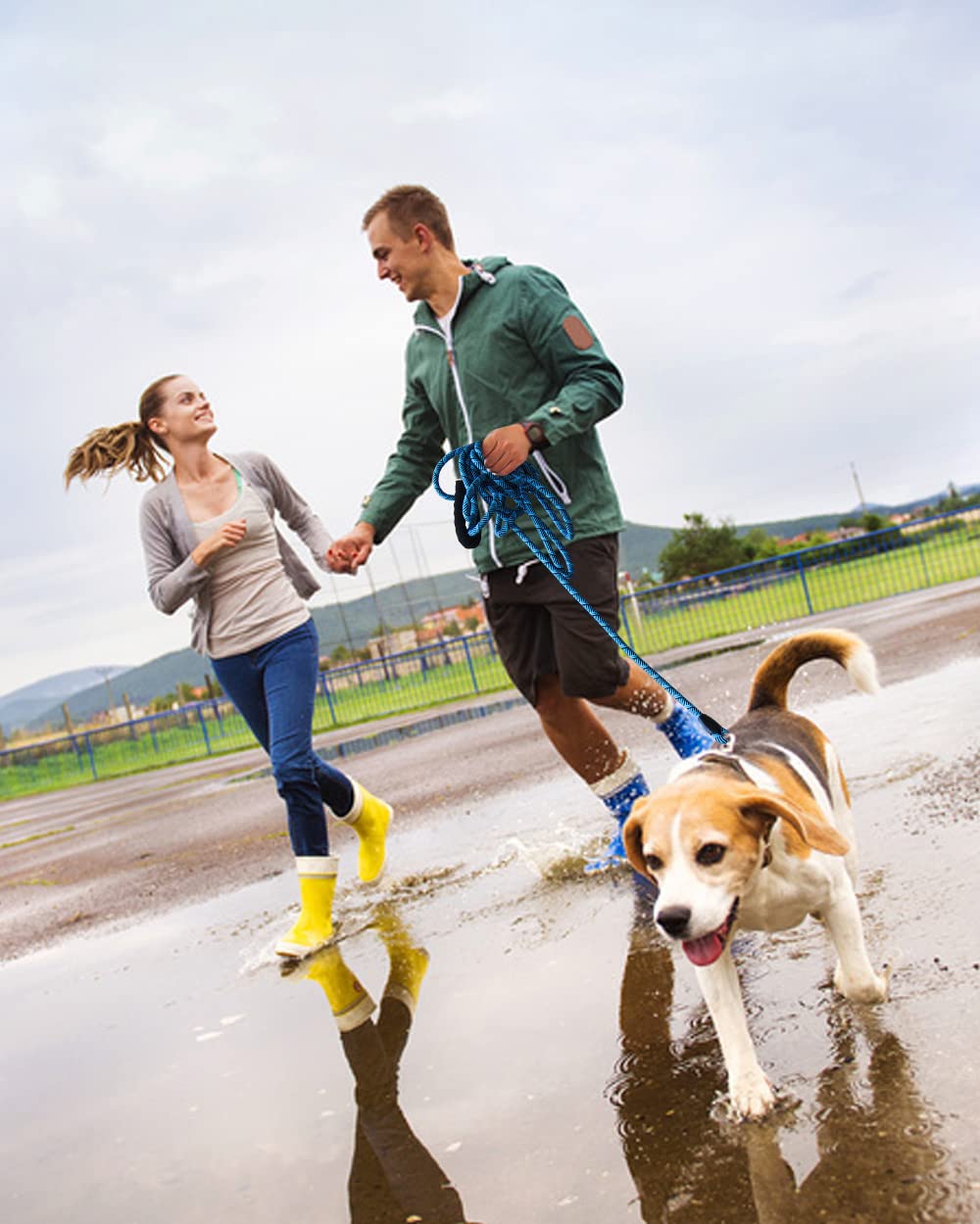 (2 Pack) Long Dog Leash For Dog Training 15Ft/30Ft/50Ft, Dog Rope Check Cord With Reflective Thread For Large Medium Small Dogs, Dog Tie-Out Cable Lead For Hunting, Camping Or Backyard