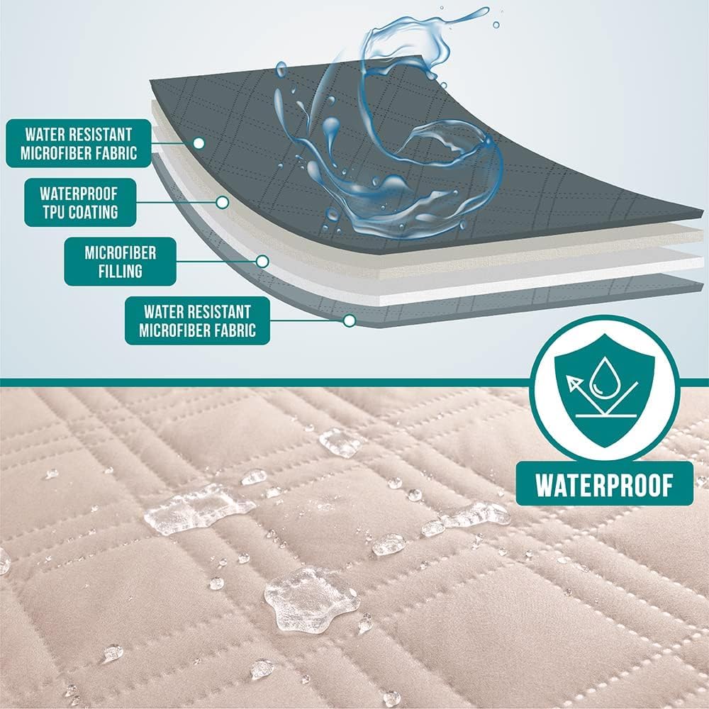 PetAmi Waterproof Couch Cover for Dogs, Waterproof Pet Blanket, Reversible Furniture Cover Sofa Protector for Pet Cat Bed, Washa