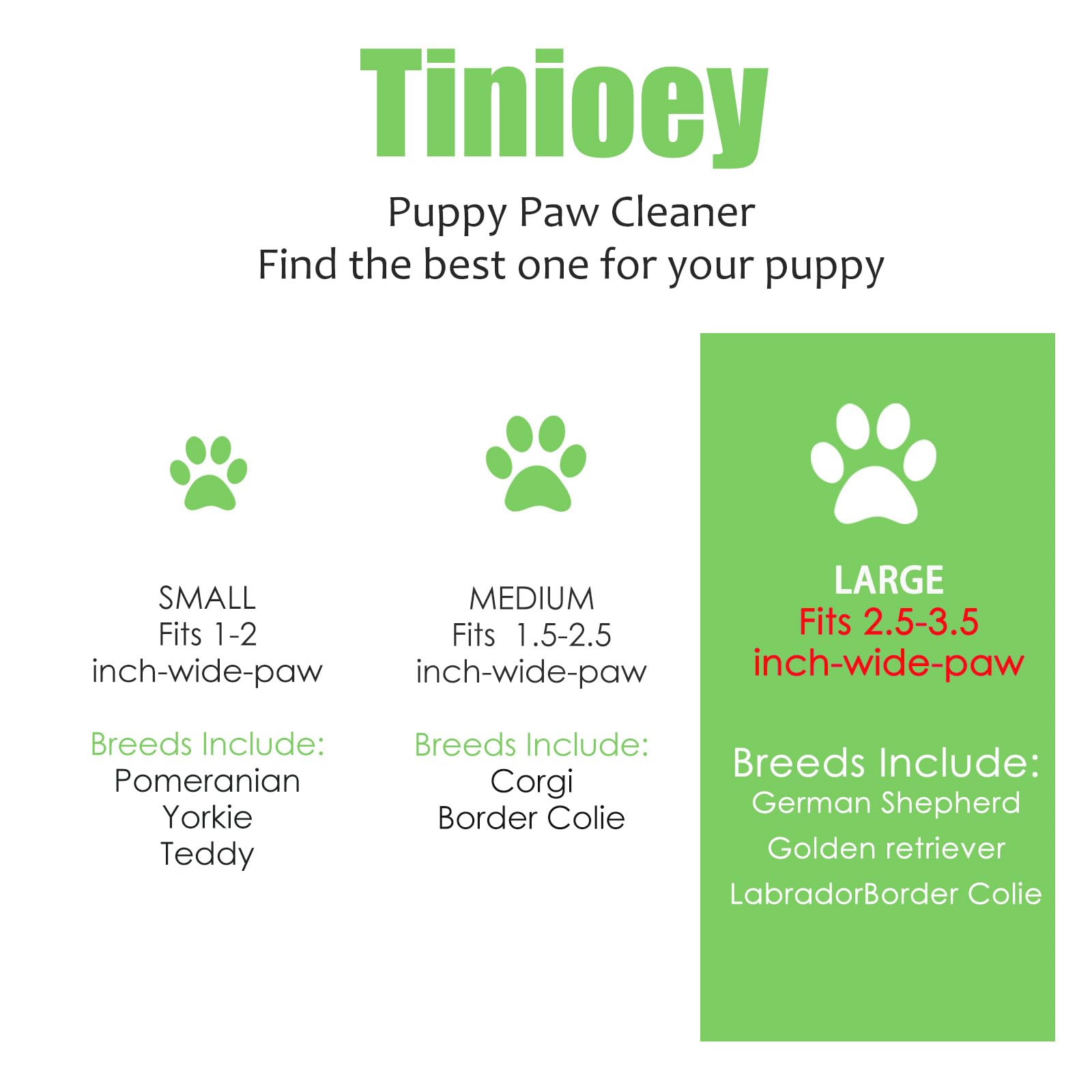 Paw Cleaner For Large Dogs With 3 Towels & Bath Brush, Muddy Foot Washer For Pets (Green)