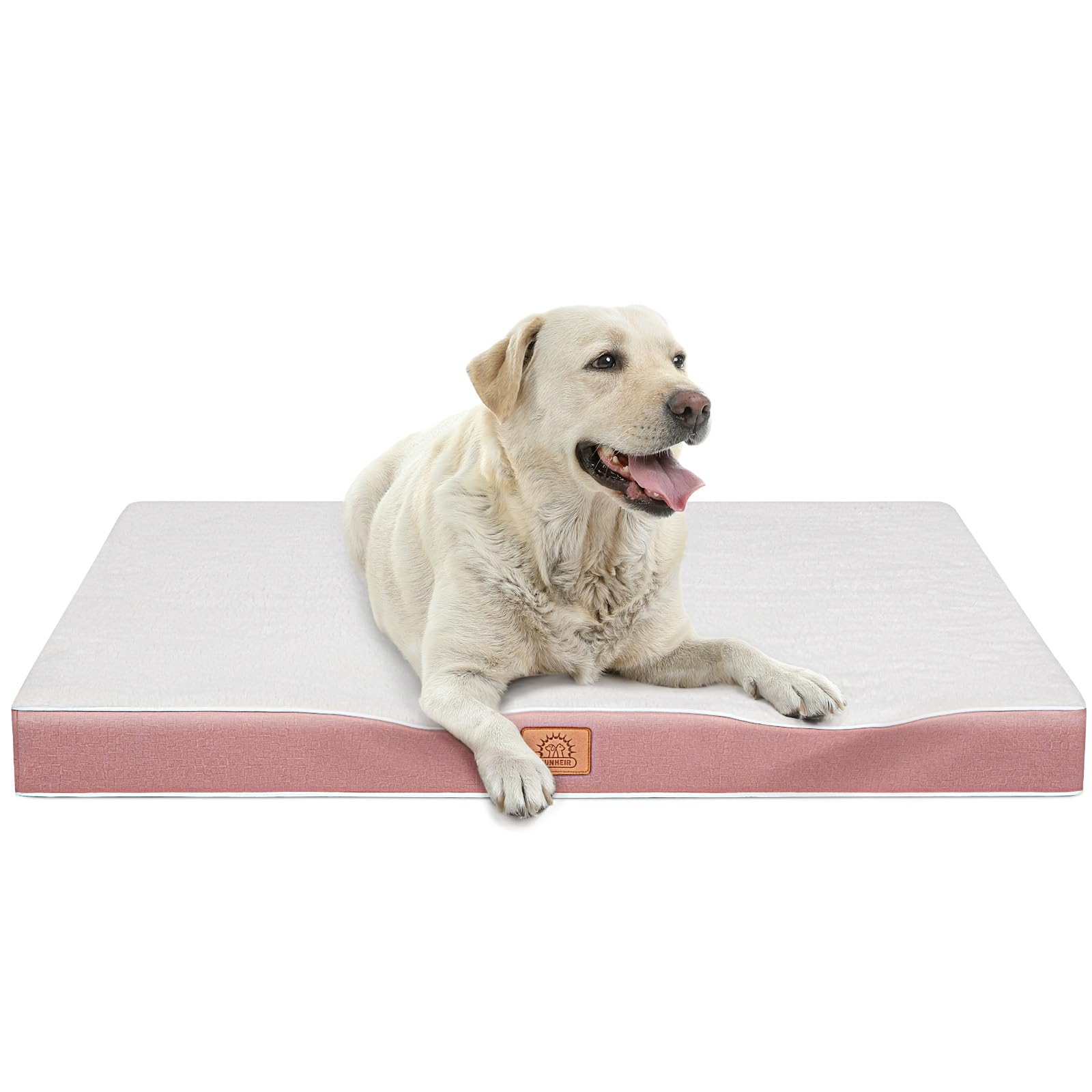 Orthopedic Dog Bed For Large Dogs, Waterproof Deluxe Plush Dog Crate Bed With Removable Washable Cover & Anti-Slip Bottom, Egg C