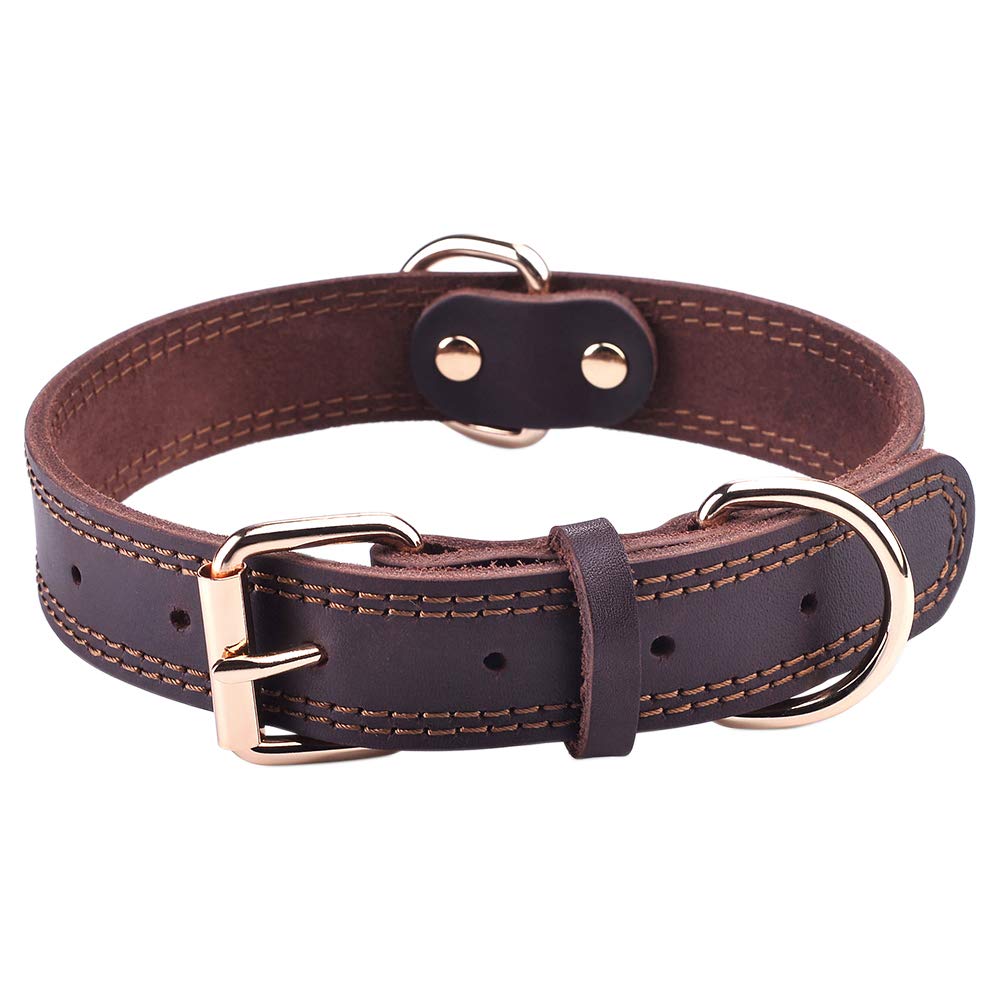 Daihaqiko Genuine Leather Dog Collar, Heavy Duty Dog Collar, Wide Dog Collar For Small Dog, Medium Dog, Large Dog And Extra Larg