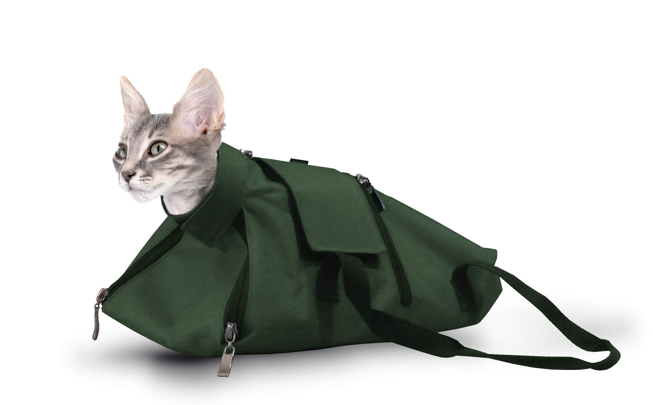 After Surgery Wear Premium Cat Restraint Bag, Cat Grooming Bag, Cat Carrier Bag. Made in Europe Using The Fabrics. (Small)