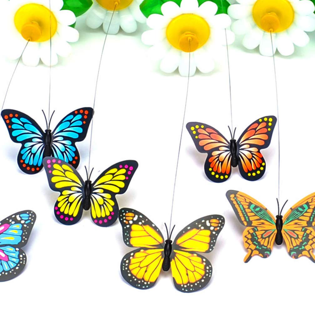 Ipetboom Pet Cat Toys 2 Pcs Automatic Interactive Kitten Toy, Cat Wand Toy Hummingbird Butterflies Cat Teaser Self Rotating Cat