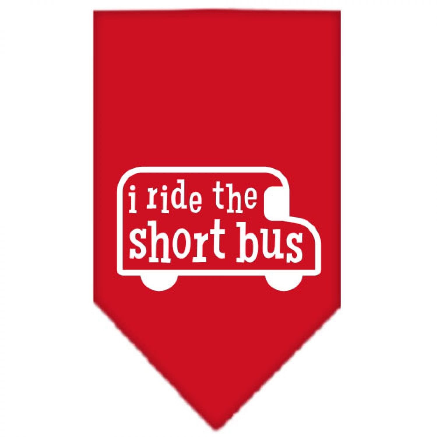 Mirage Pet Products I Ride The Short Bus Screen Print Bandana, Small, Red