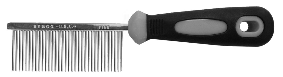 Resco Professional Anti-Static Dog, Cat, Pet Comb For Grooming, Steel Pins, Fine Tooth Spacing