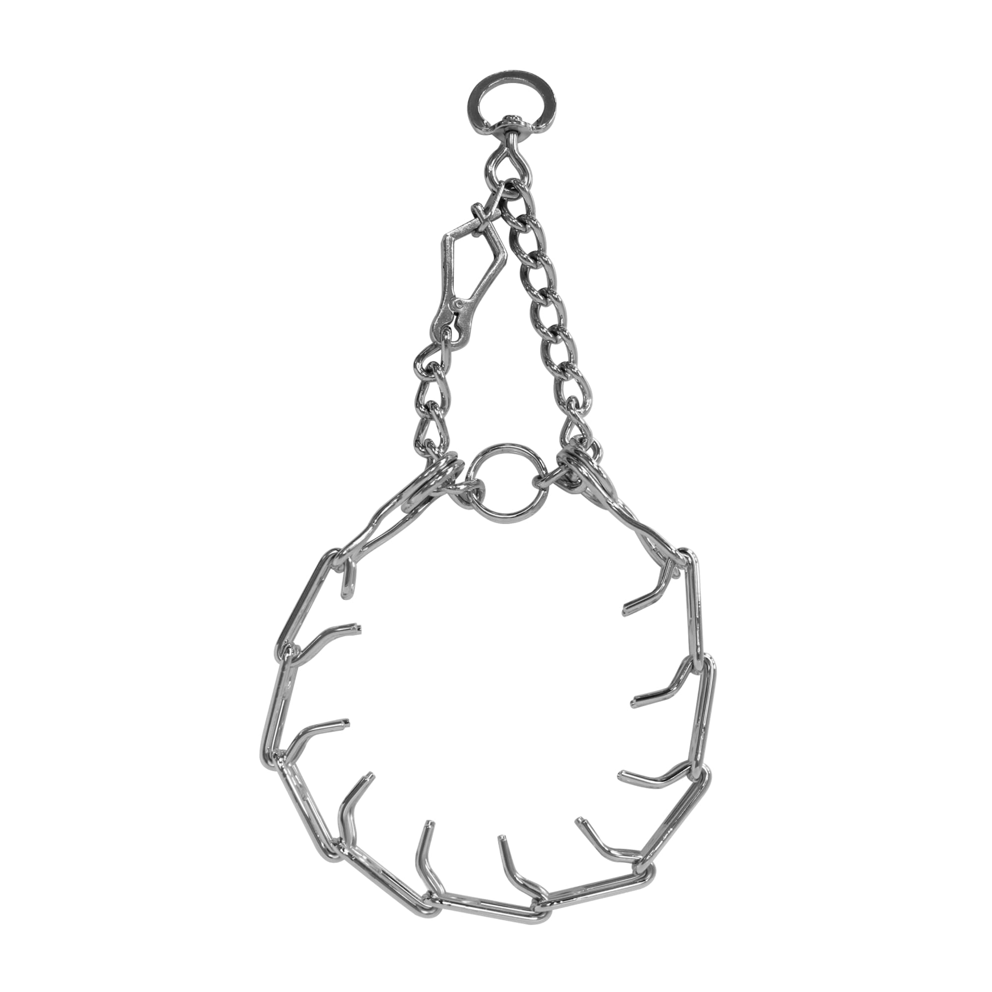 Downtown Pet Supply Chrome Plated Prong Collar For Dogs, Large - Adjustable, No-Choke And No Pull Dog Collar With Removable Links - Pinch Collar For Dogs Over 50 Lbs And 22' Neck Width