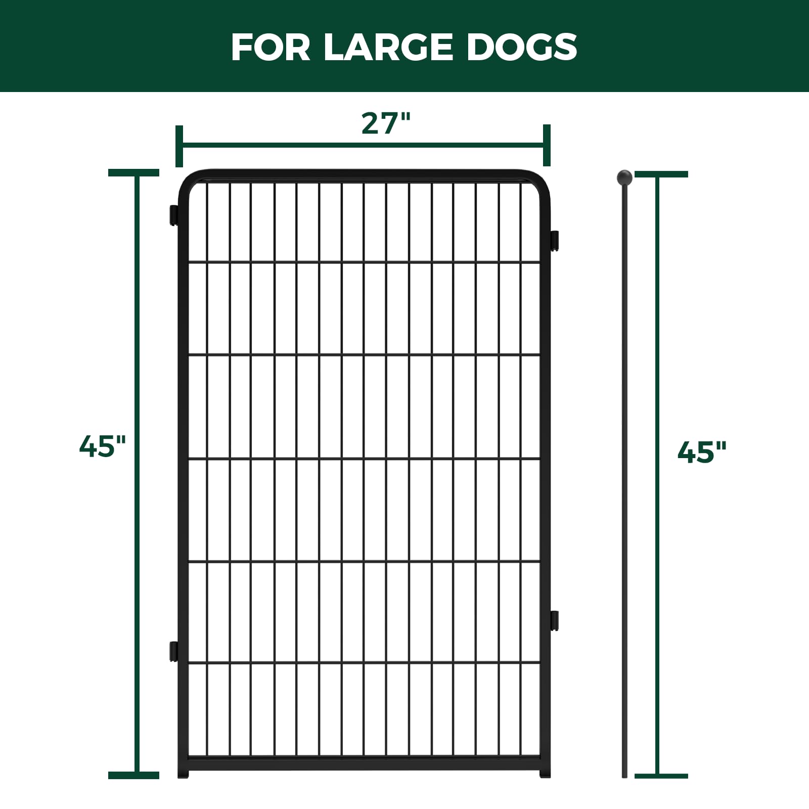 Fxw Homeplus Dog Playpen For Indoor Use - Stress-Free And Safe Play, Heavy Duty 45 Inch 2 Panels Dog Pen For Large Dogs, Blackpa
