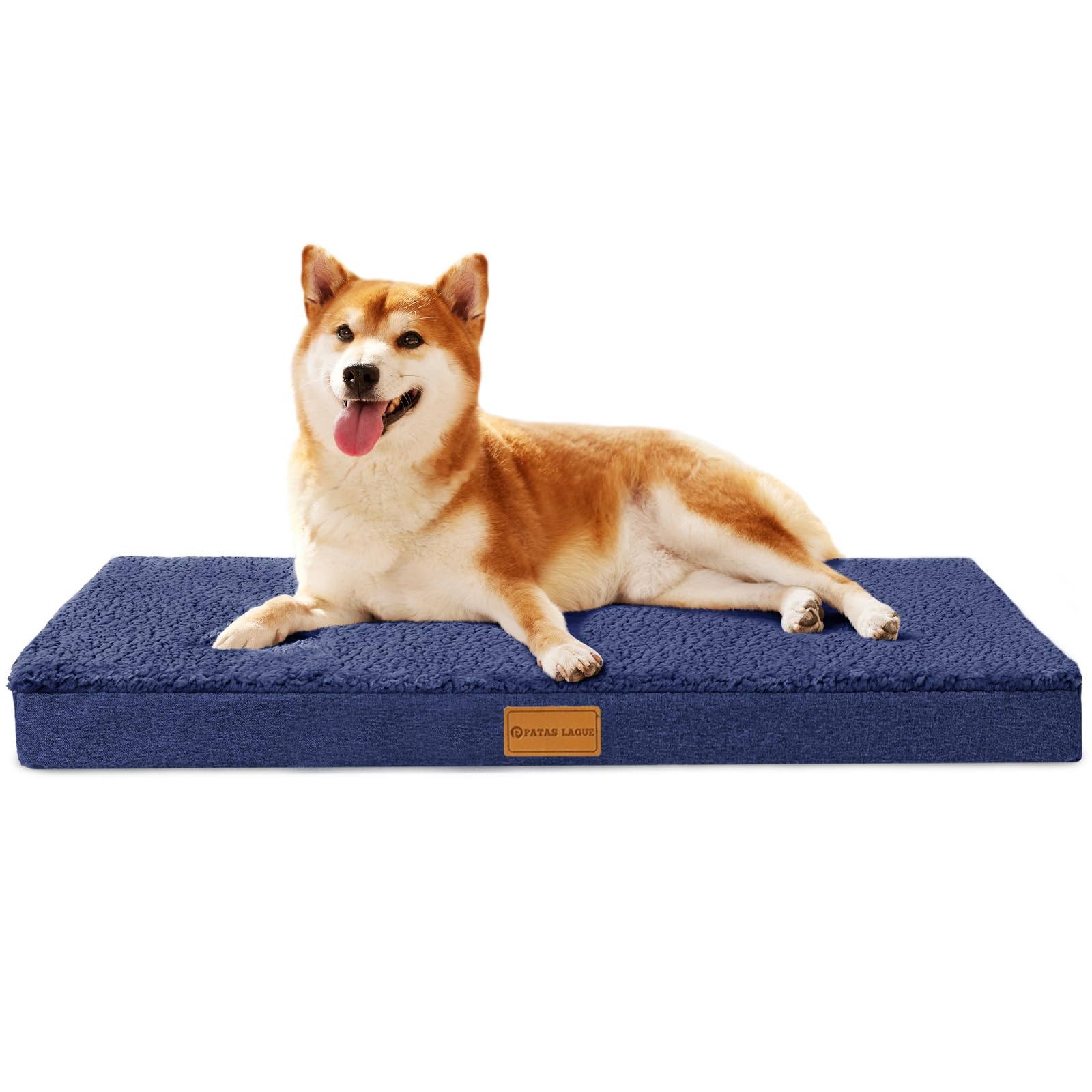 Patas Lague Orthopedic Dog Bed For Large Dogs, Soft Comfortable Waterproof Egg Crate Foam Medium Pet Beds Mat With Removable Was