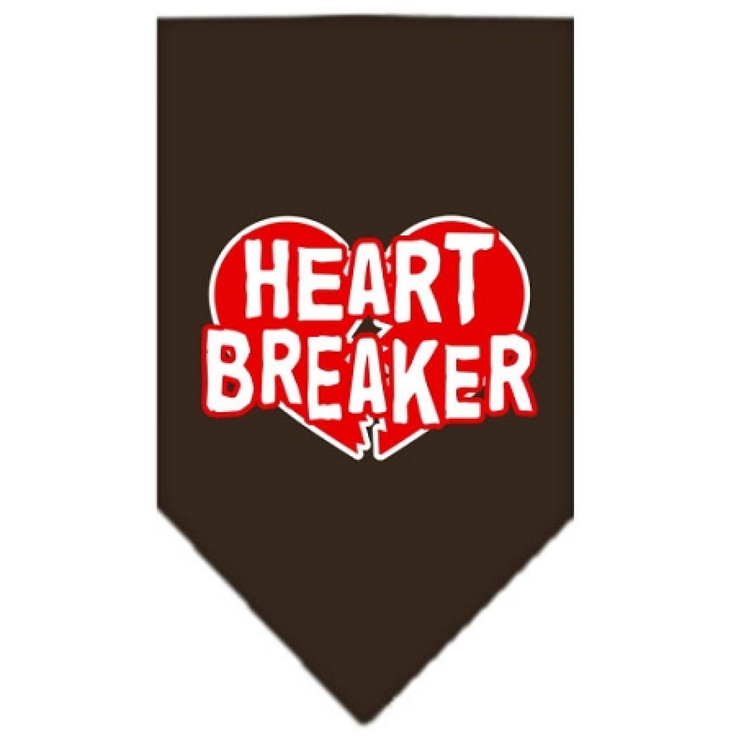Mirage Pet Products Heart Breaker Screen Print Bandana for Pets, Small, Cocoa