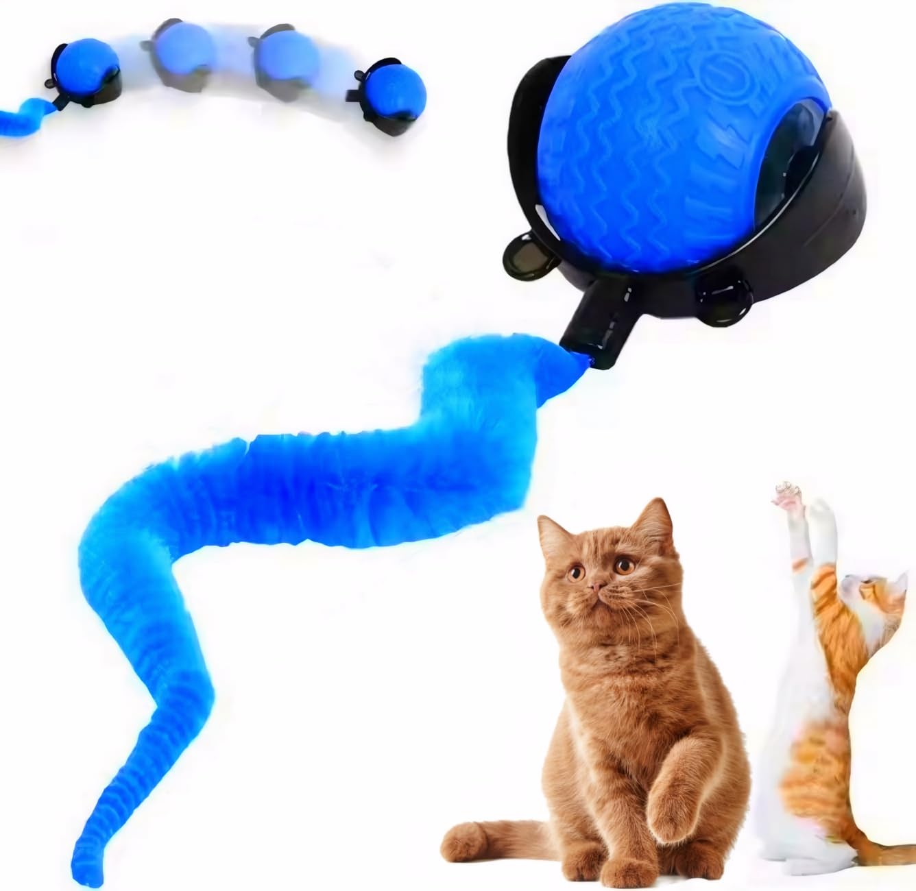 Uubei Interactive Electric Cat Ball Toys With 3 Model Smart Rechargeable Toy Balls Rolling Ball With Tail For Bored Indoor Cats 
