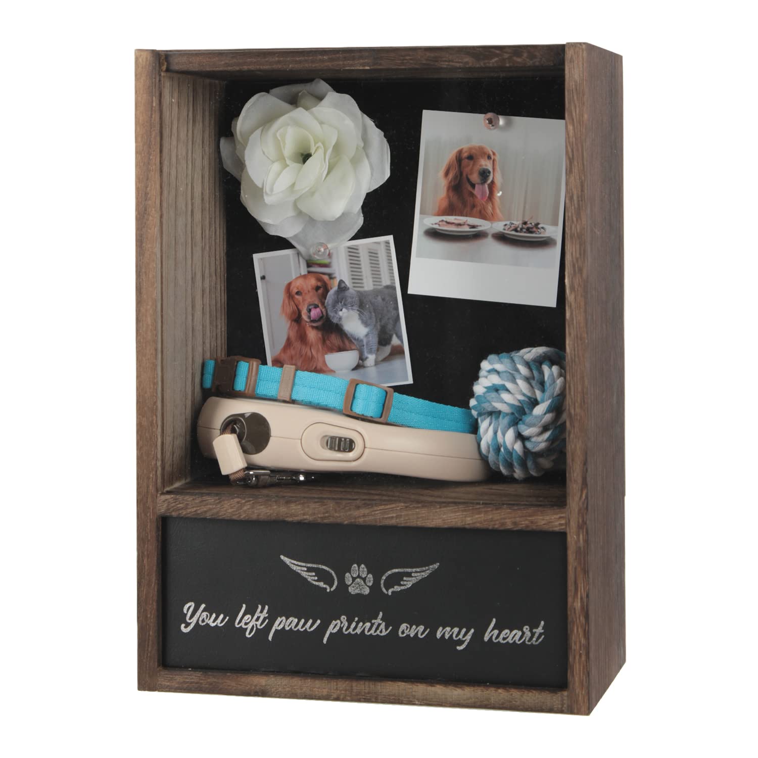 J Jackcube Design Pet Memorial Shadow Box, Memorial Gift Frame Pet Urn For Ashes Display Case For Dogs & Cats Remembrance Memory Keepsake -Mk1077A