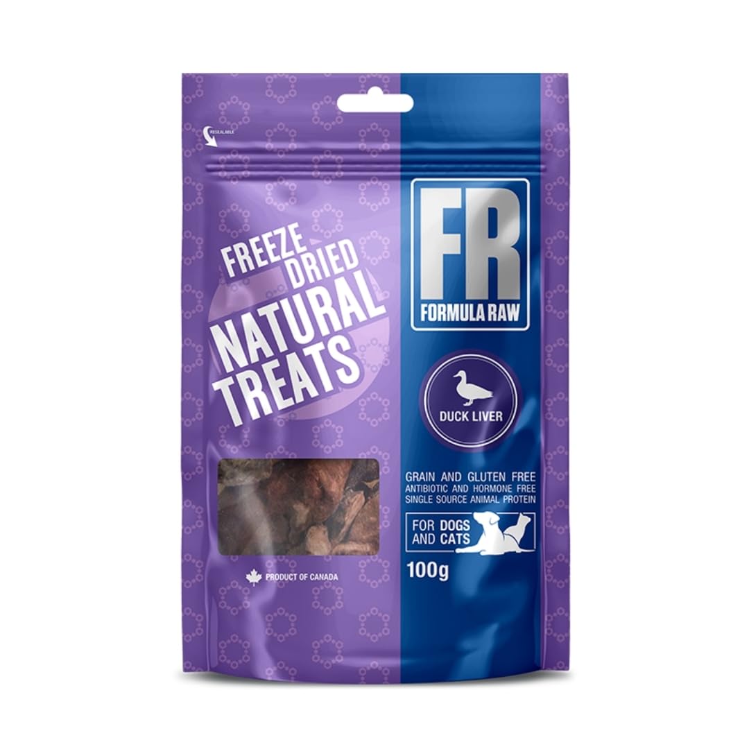 Formula Raw Freeze-Dried Duck Liver Pet Treats - Rich in Iron and Nutrients, Natural Single Ingredient Snack for Dogs and Cats -