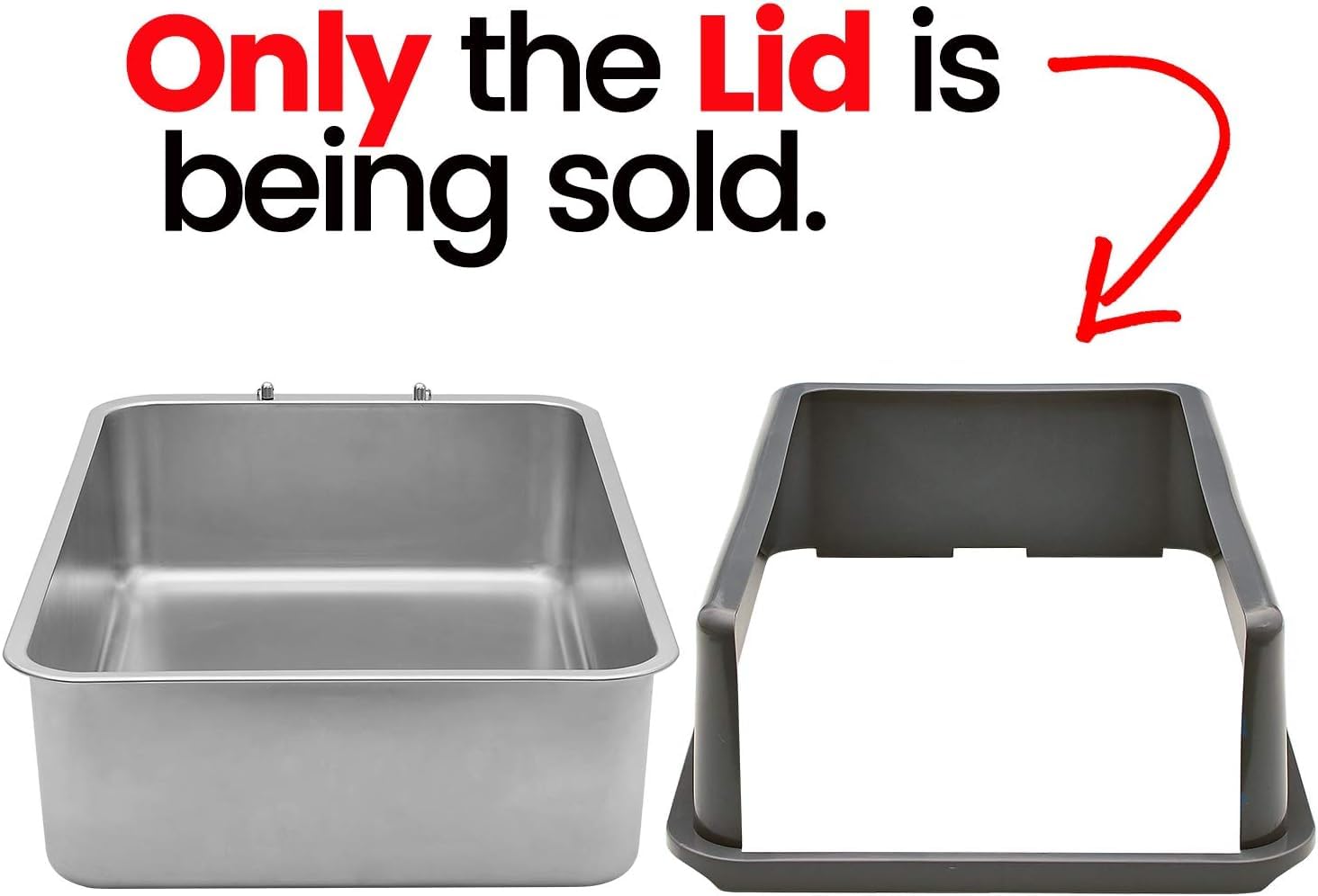 Iprimio Xl Cat Litter Box Enclosure - Stainless Steel Large For Boxes Big Cats - Never Absorbs Odor - Xl Cat Litter Box Enclosure With Teflon Coating - Litter Box Enclosure Only - Easy To Clean