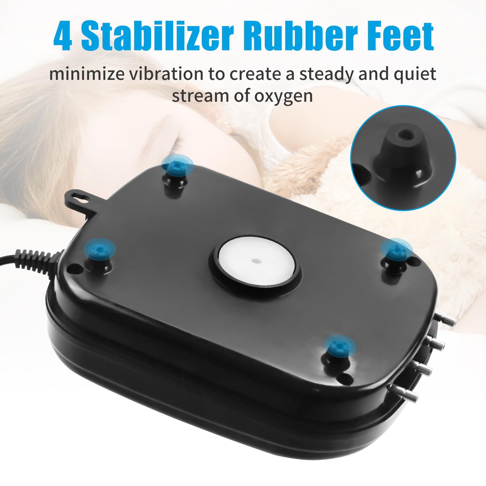 Aquaneat Aquarium Air Pump 300Gph, For Up To 200 Gallon Fish Tank, Powerful Hydroponic Aerator Pump, Adjustable Oxygen Bubbler