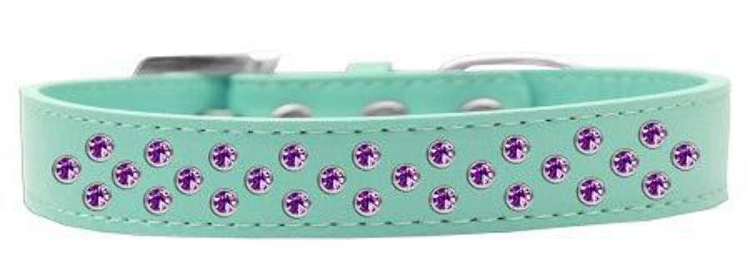 Mirage Pet Products Sprinkles Dog Collar with Purple Crystals, Size 20, Red