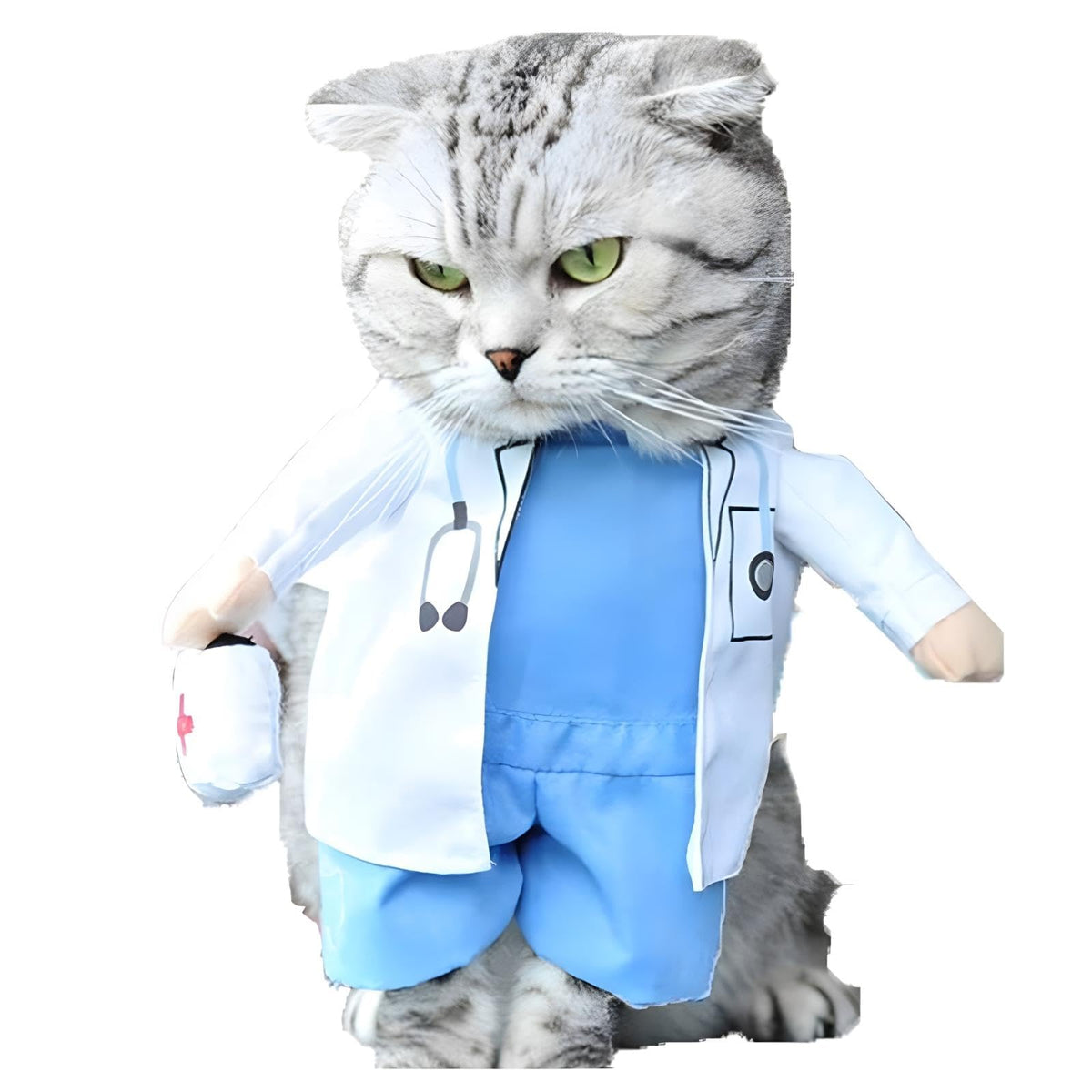 Nacoco Dog Cat Doctor Costume Pet Doctor Clothing Halloween Jeans Outfit Apparel (Xs)