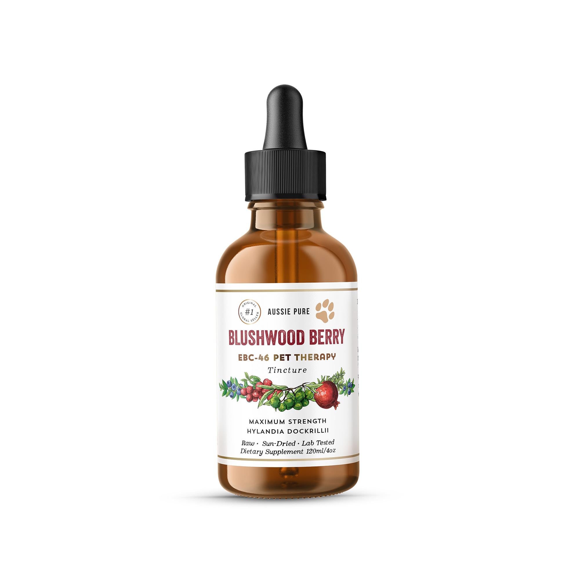 Aussie Pure Pet Therapy Blushwood Berry EBC-46 Tincture - 120ML - Maximum Strength - Lab Tested and Certified - Gentle, Oral and