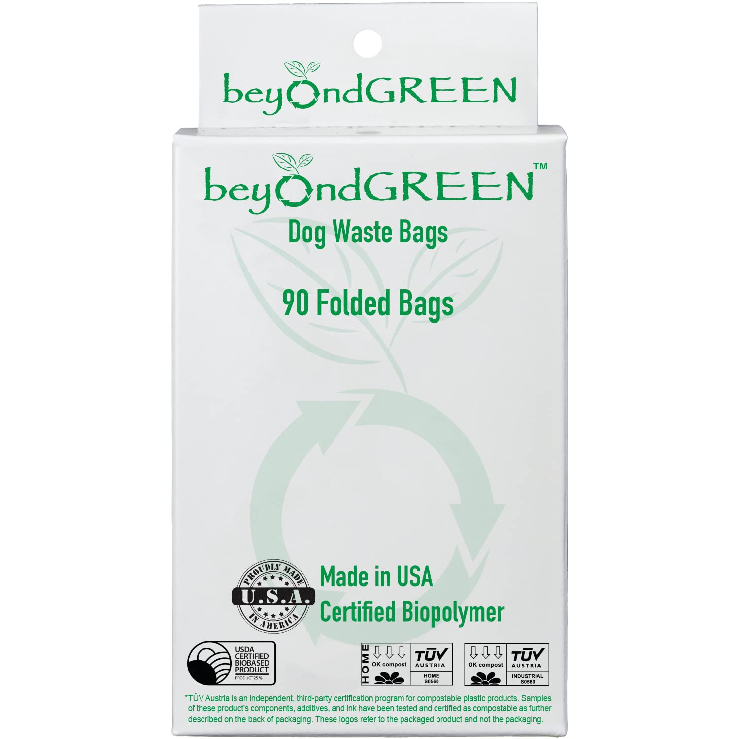 Beyondgreen Plant-Based Dog Poop Waste Bags For Leash Dispenser - 90 Bags - 6 Rolls Of 15 Bags - 9' X 12'