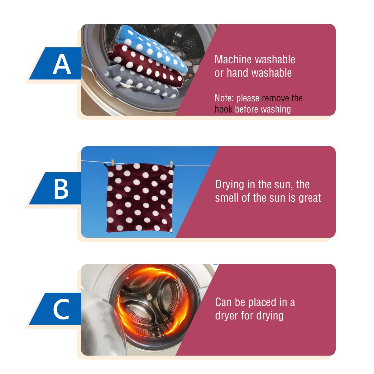 Leftstarer Rat Ferret Sugar Glider Cage Hammock Bedding Small Pet Cage Accessories Toy Triple-Layer Hammock Bedding For Hamster Guinea Pig Sugar Glider Rat Ferret Chinchilla Playing Sleeping(Red)