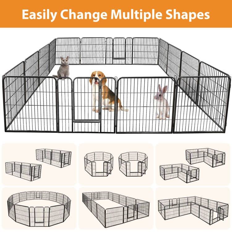 Zeny Dog Playpen Outdoor, Indoor Pet Pen, 16 Panels Dog Fence For Small/Medium Dogs, 32 Inch Heavy Duty Pet Exercise Pen For Rab