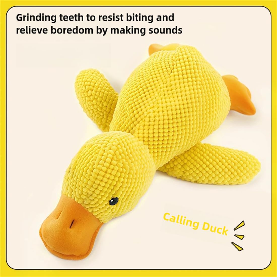 Calming Plush Yellow Duck Cat Squeak Toy For Cats, Sleeping Companion, Suitable For All Cats