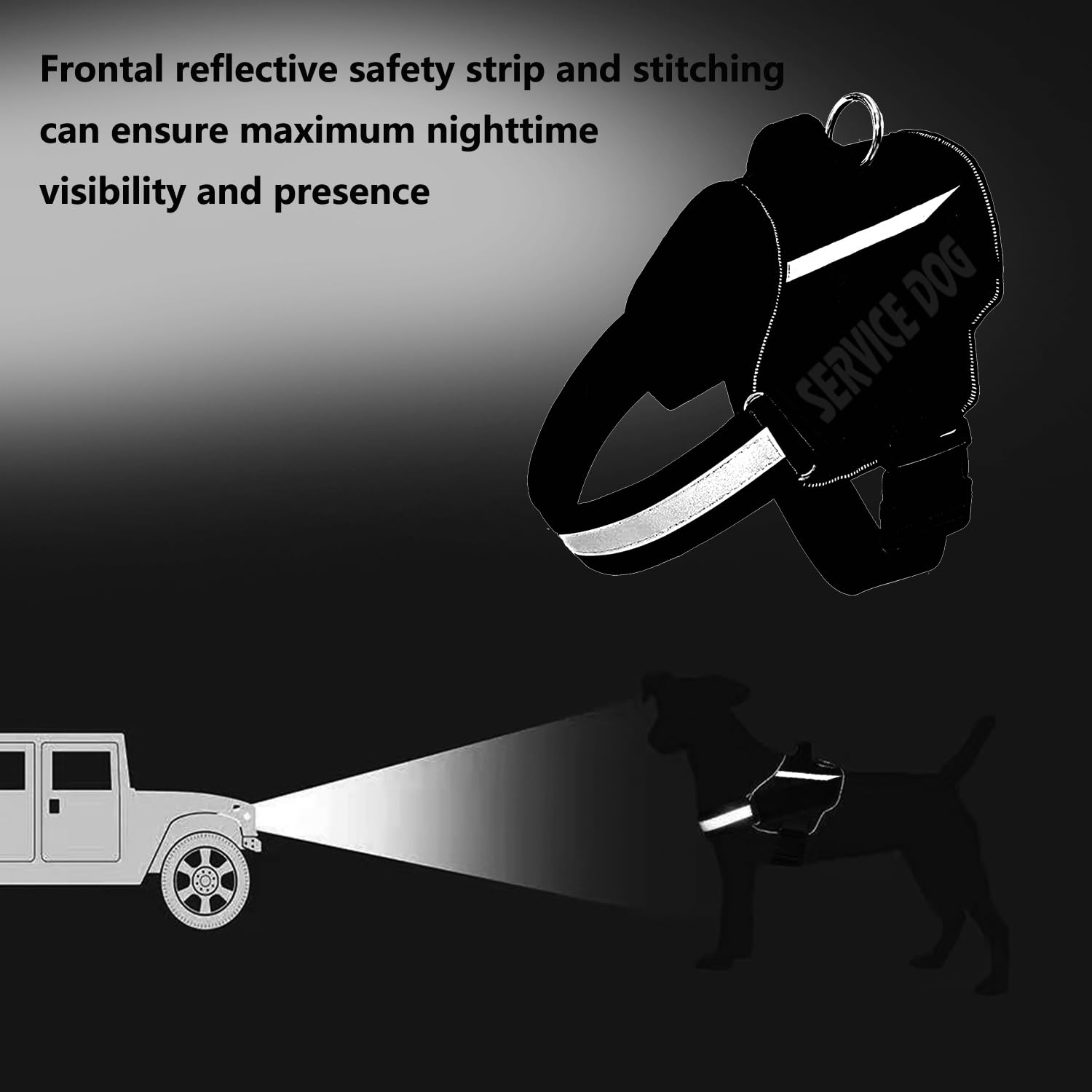 Shuangshu Service Dog Vest, No-Pull Harness With Handle, 6 Patches, Night Safe Reflective Straps, Adjustable Nylon Vest For Smal