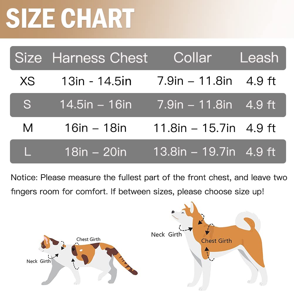 Pupteck Adjustable Pet Harness Collar And Leash Set Step In For Small Dogs Puppy And Cats Outdoor Training And Running, Soft Mesh Padded Reflective Vest Harness