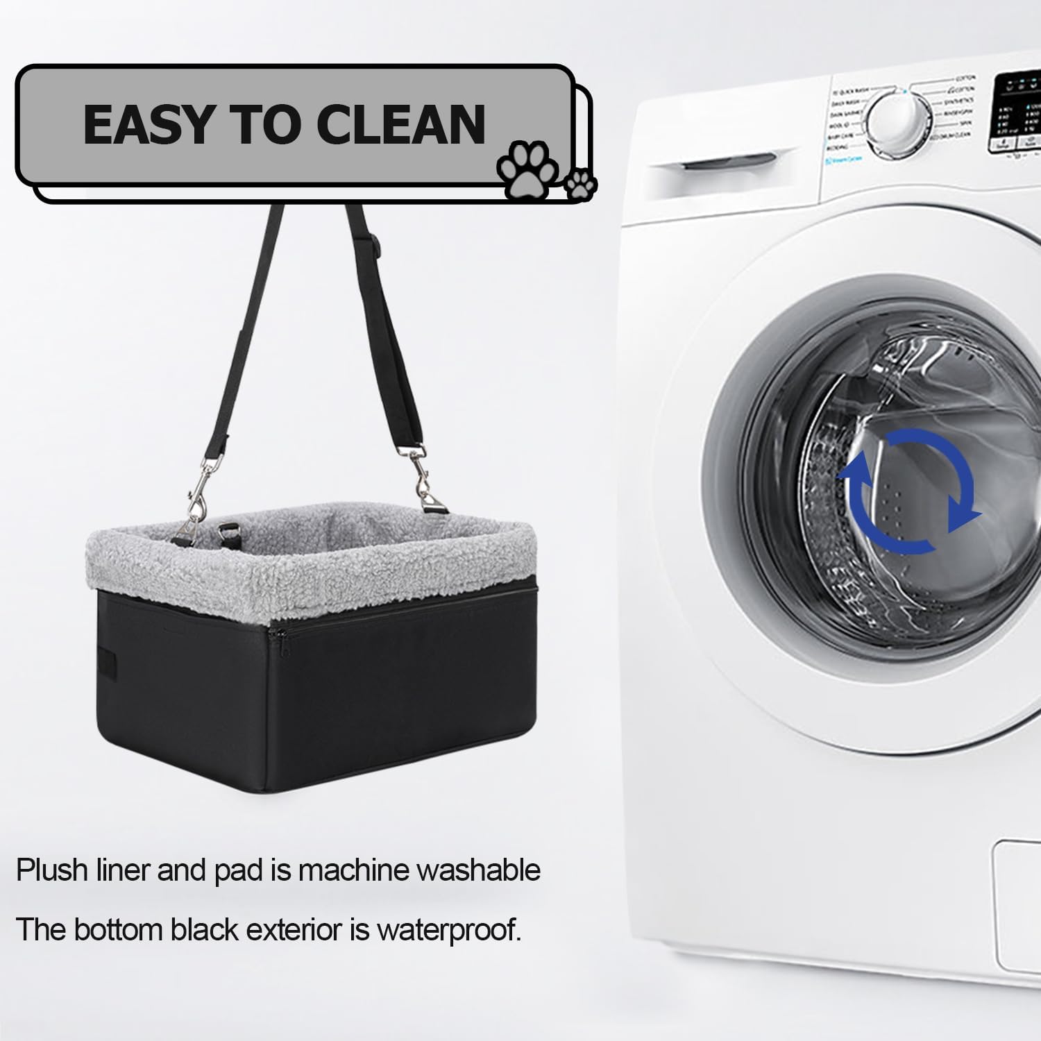 Novolab Dog Car Seat For Small Pets Under 20Lbs, Booster Seat With Metal Frame, Double-Layer Oxford Fabric, Safety Leash For Dogs And Cats