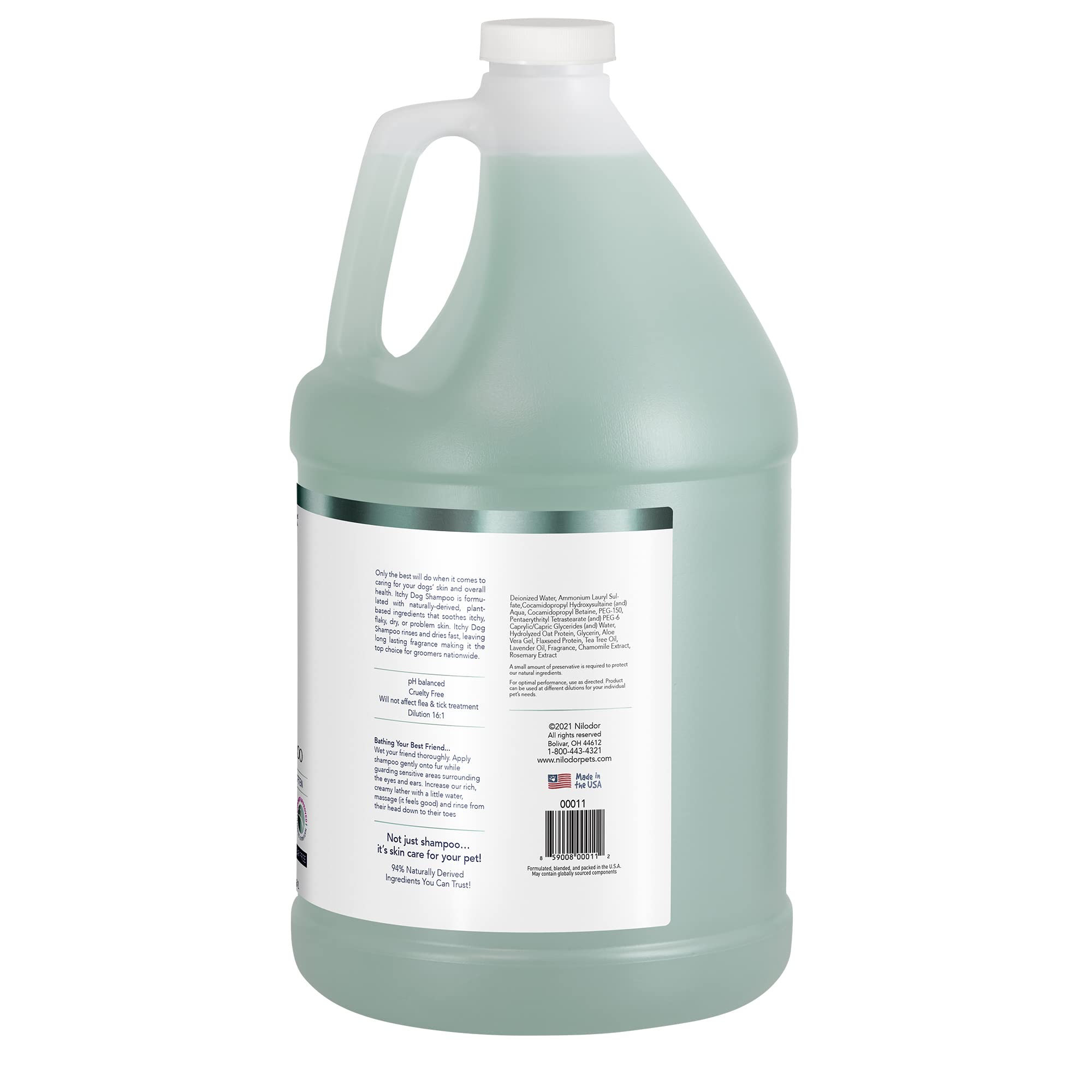 Bobbi Panter Itchy Dog Shampoo For Soothing Skin Relief, Naturally Derived Ingredients, Tear-Free, Salt-Free, Paraben-Free, Ph-Balanced, 20:1 Concentrated Formula, Green Apple Scent, 13 Oz.