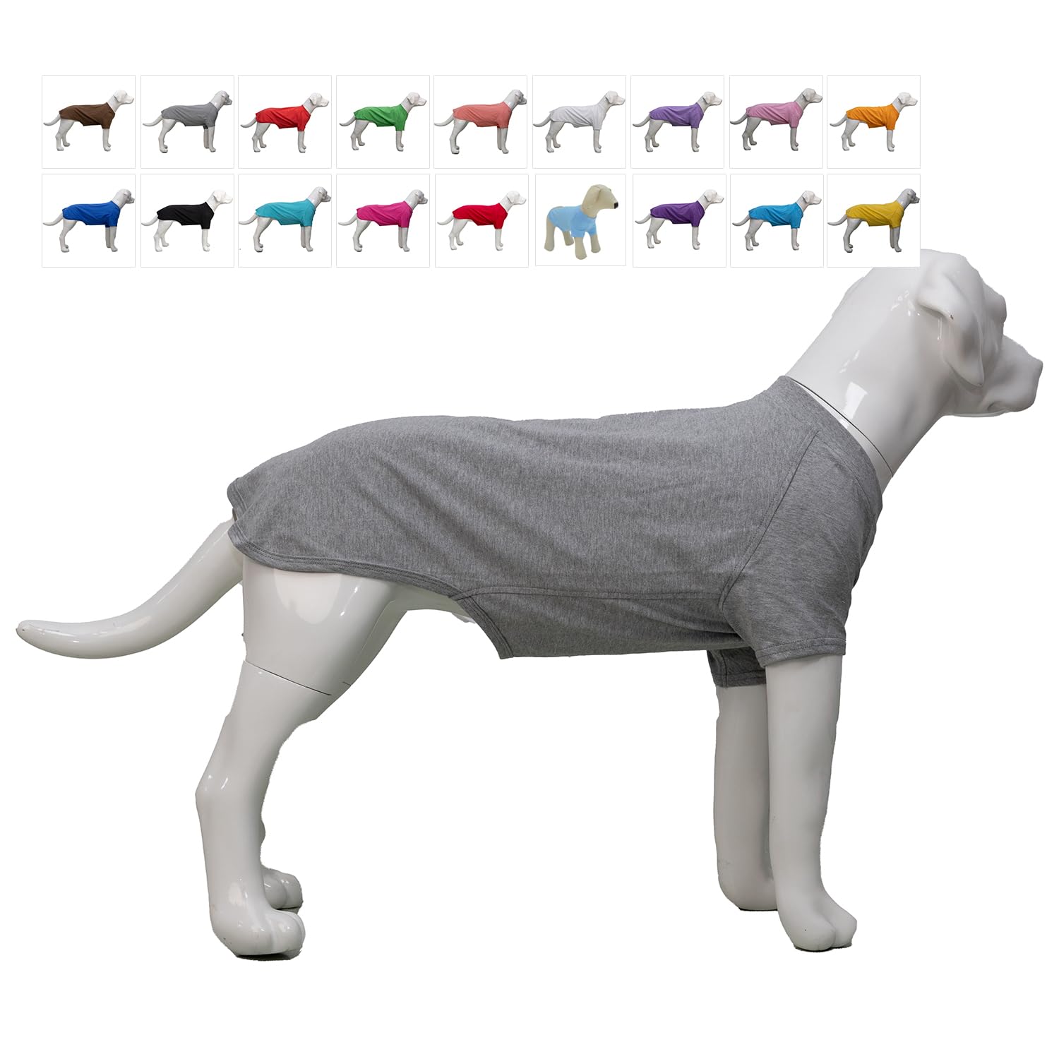 Lovelonglong Pet Clothing Dog Costumes Basic Blank T-Shirt Tee Shirts For Medium Dogs Gray Xxl