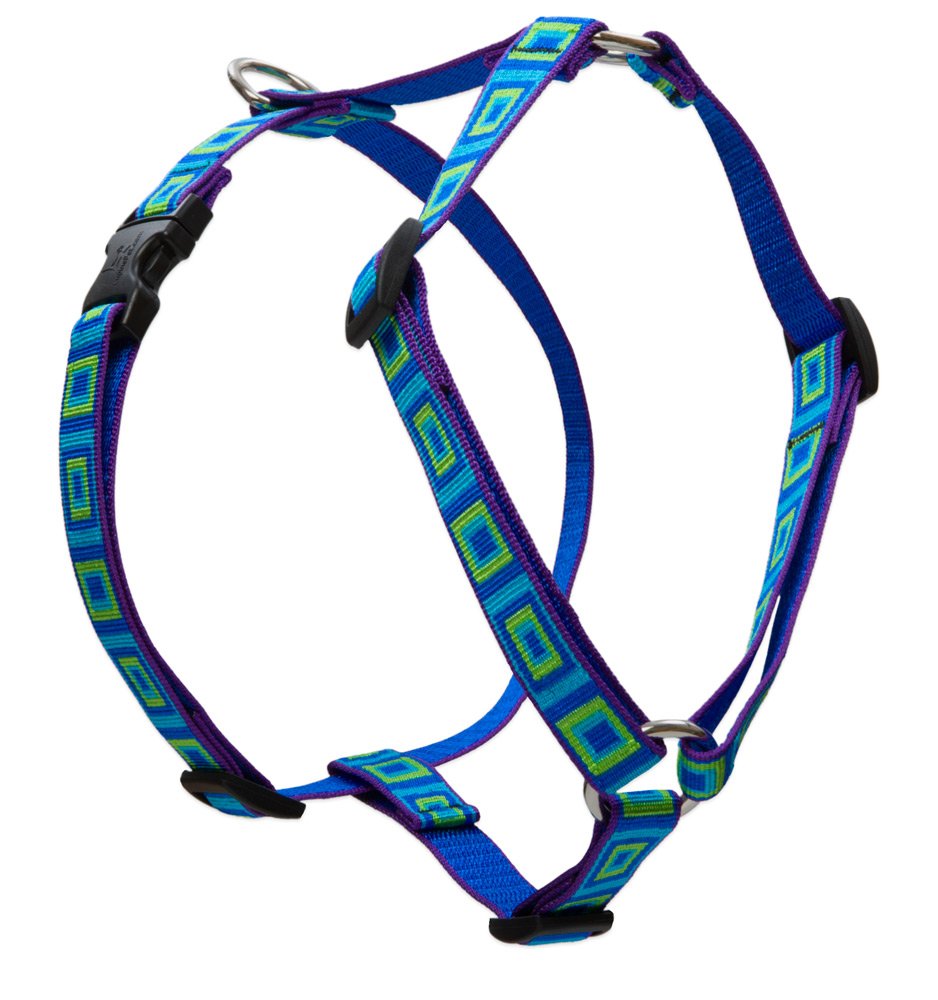 LupinePet Originals 3/4'' Sea Glass 14-24'' Adjustable Roman Dog Harness for Medium Dogs