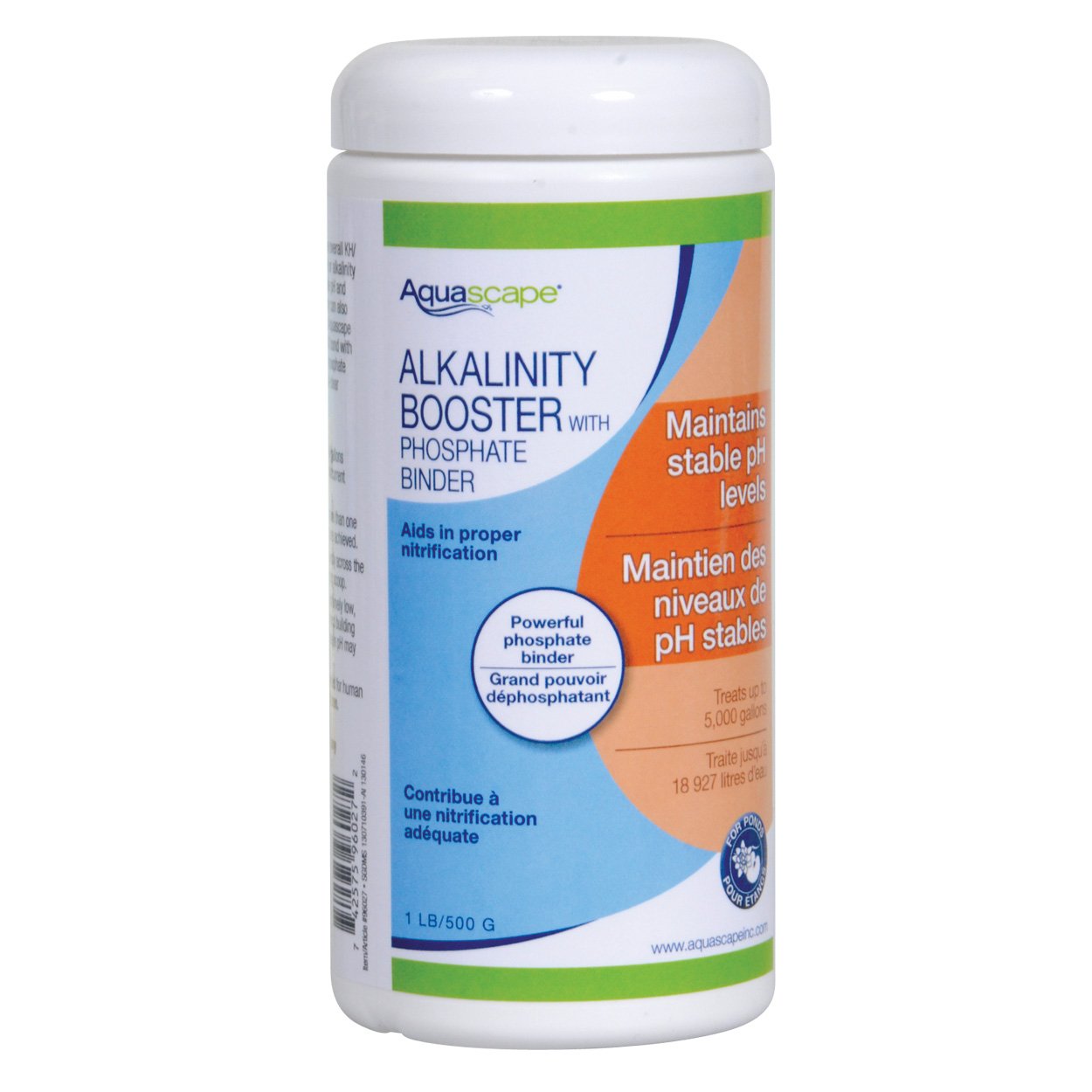 Aquascape Alkalinity Booster with Phosphate Binder for Ponds & Water Gardens, 1lb/ 500-G, KH/pH | 96027