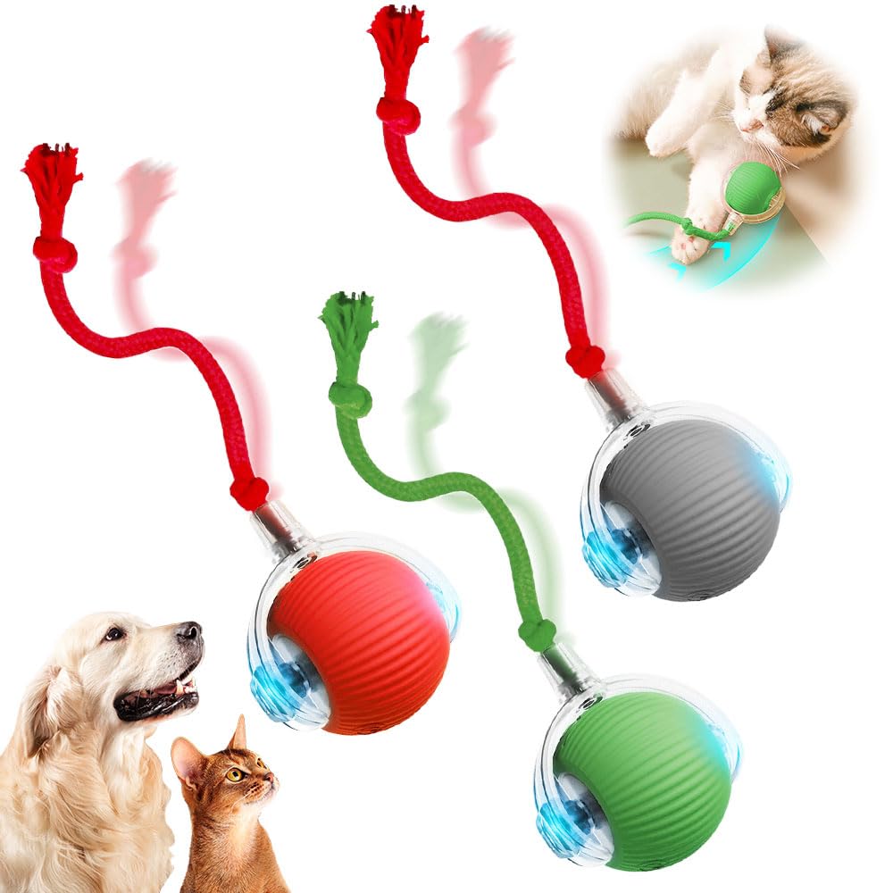 Interactive Cat Ball Toys With Cord Imitation Mouse - Automatic Indoor Rolling Smart Balls For Adult Cats