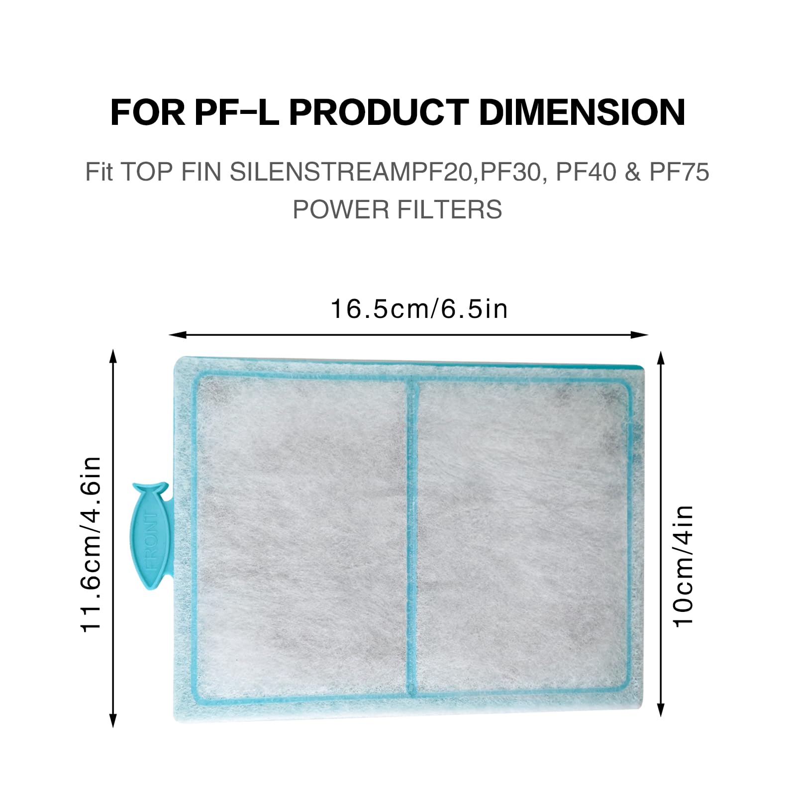 Saierte 16 Pack Pf-L Carbon Cartridges For Top Fin Silenstream Pf20, Pf30, Pf40 And Pf75 Power Filters 6.5In X 4.5In