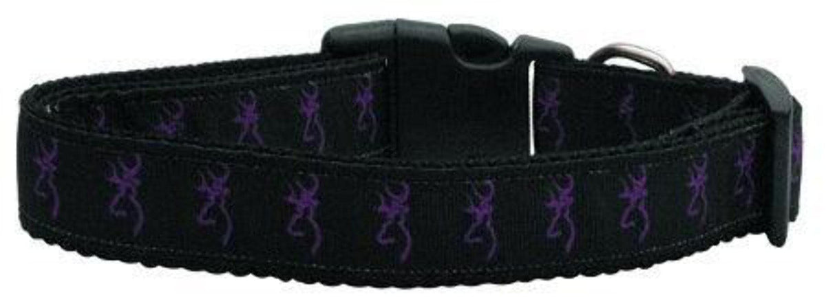 Mirage Pet Products Purple Deer Nylon Ribbon Dog Collar, Large