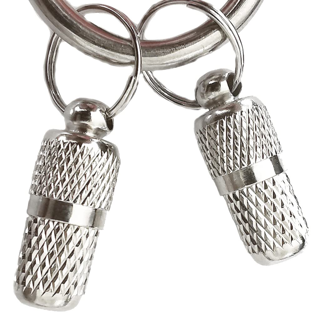 Yanqinqin 10Pcs Anti-Lost Pet Id Tags, Stainless Steel & Aluminum, Silver, 8*21Mm, Waterproof, Personalized Labels