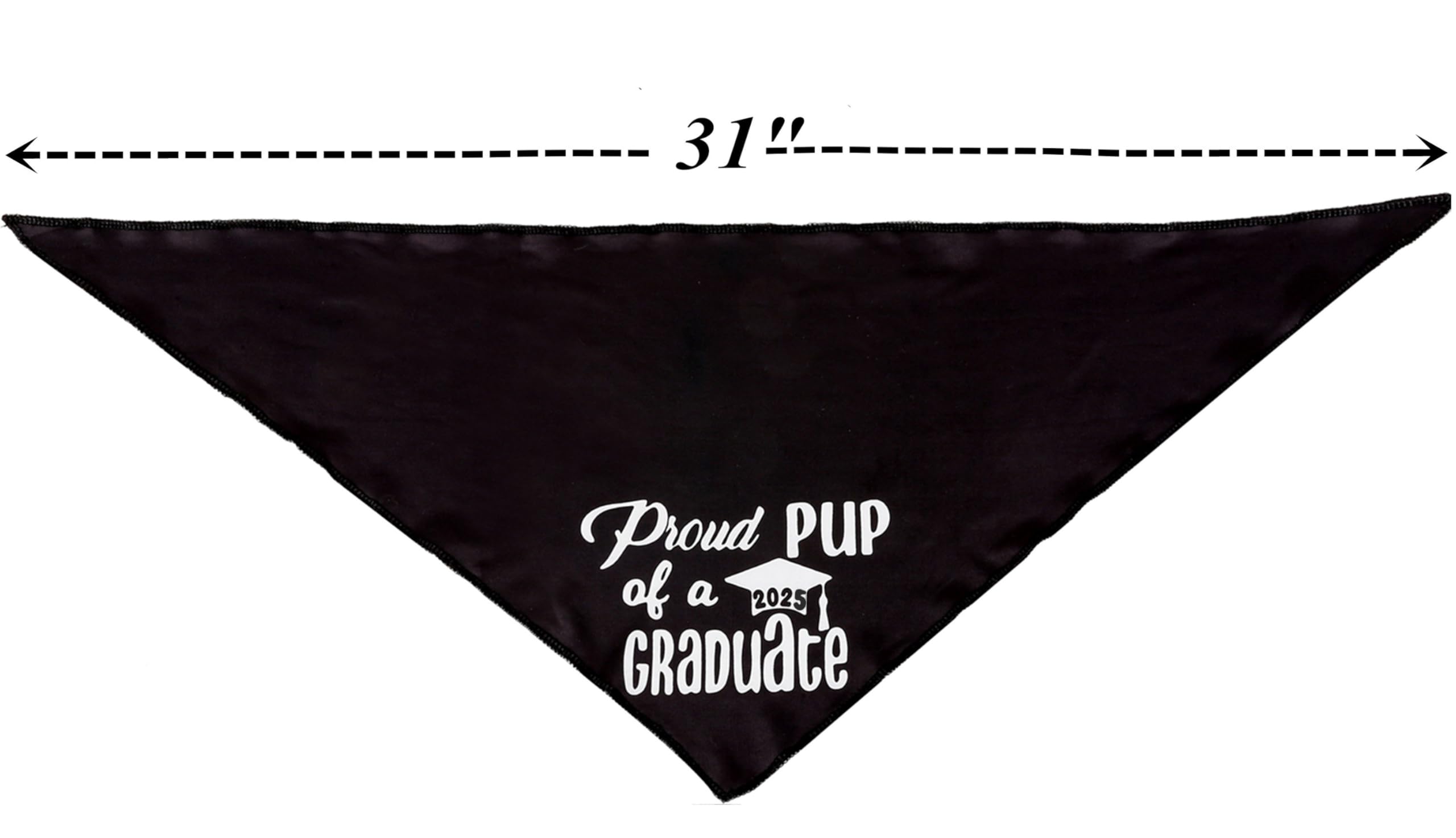 JPB Graduation Dog Bandana 2025, Large Black Pet Accessory for Celebrating Special Moments