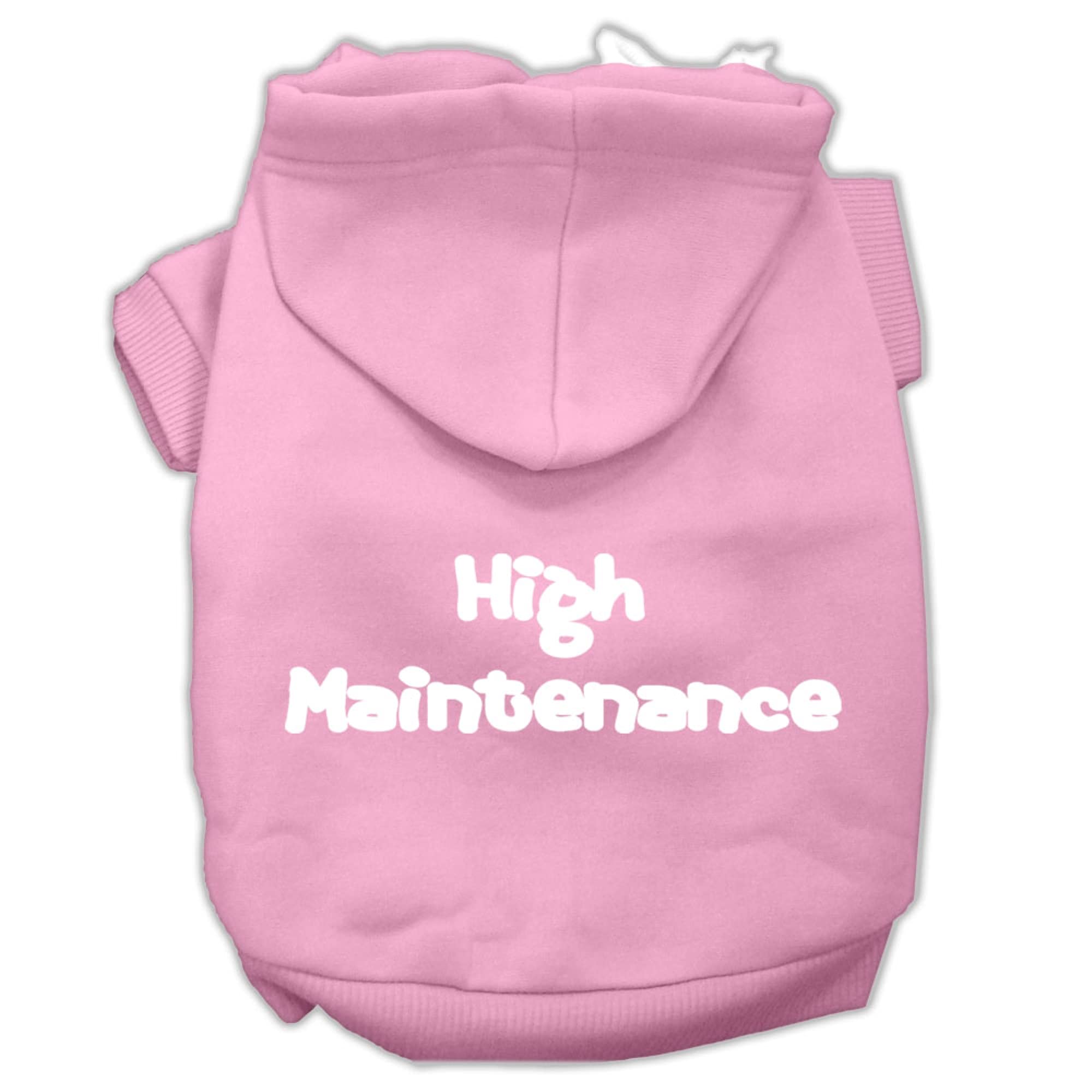 Mirage Pet Products High Maintenance Screen Print Pet Hoodies, Light Pink, Medium