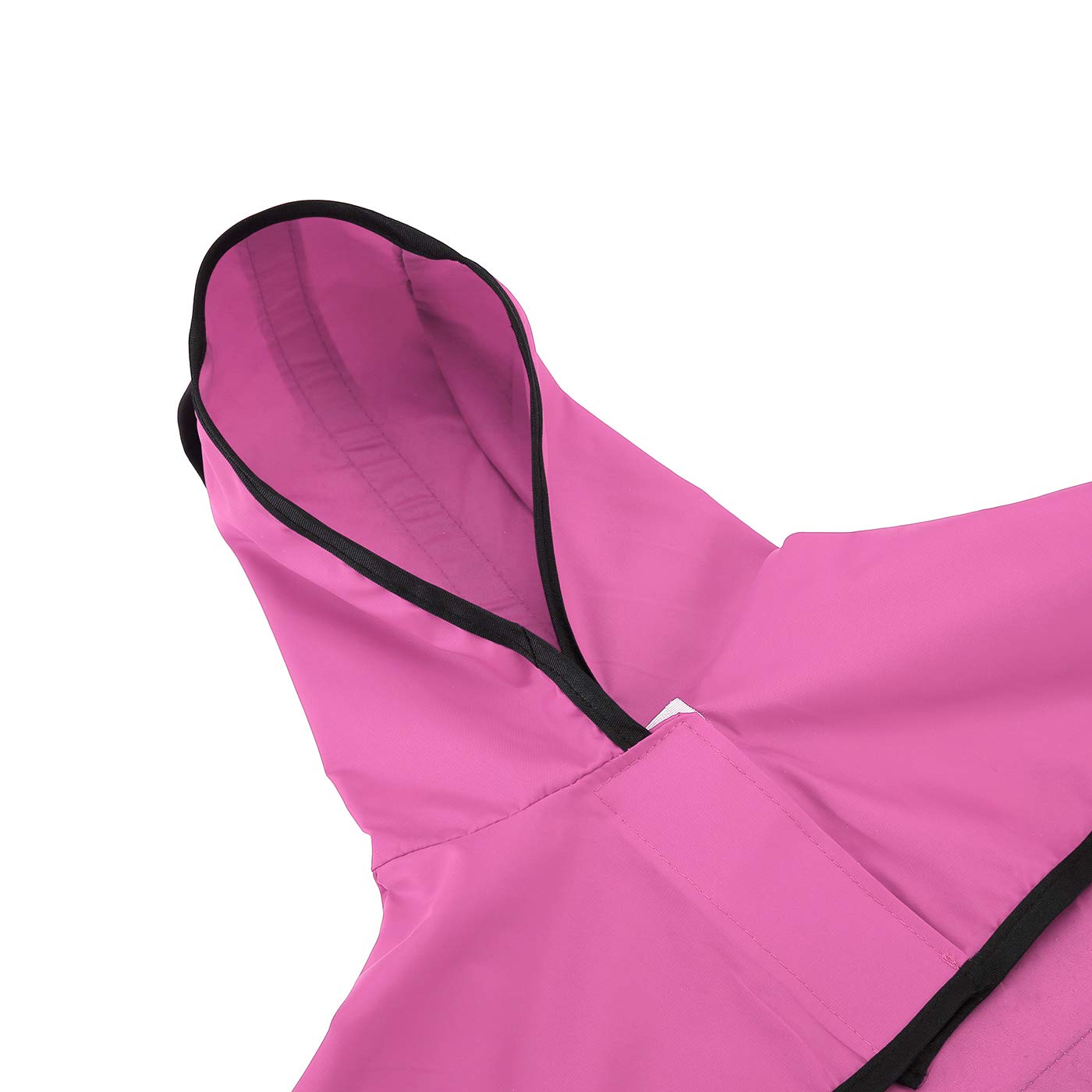 Hde Dog Raincoat Hooded Slicker Poncho For Small To X-Large Dogs And Puppies Pink - L