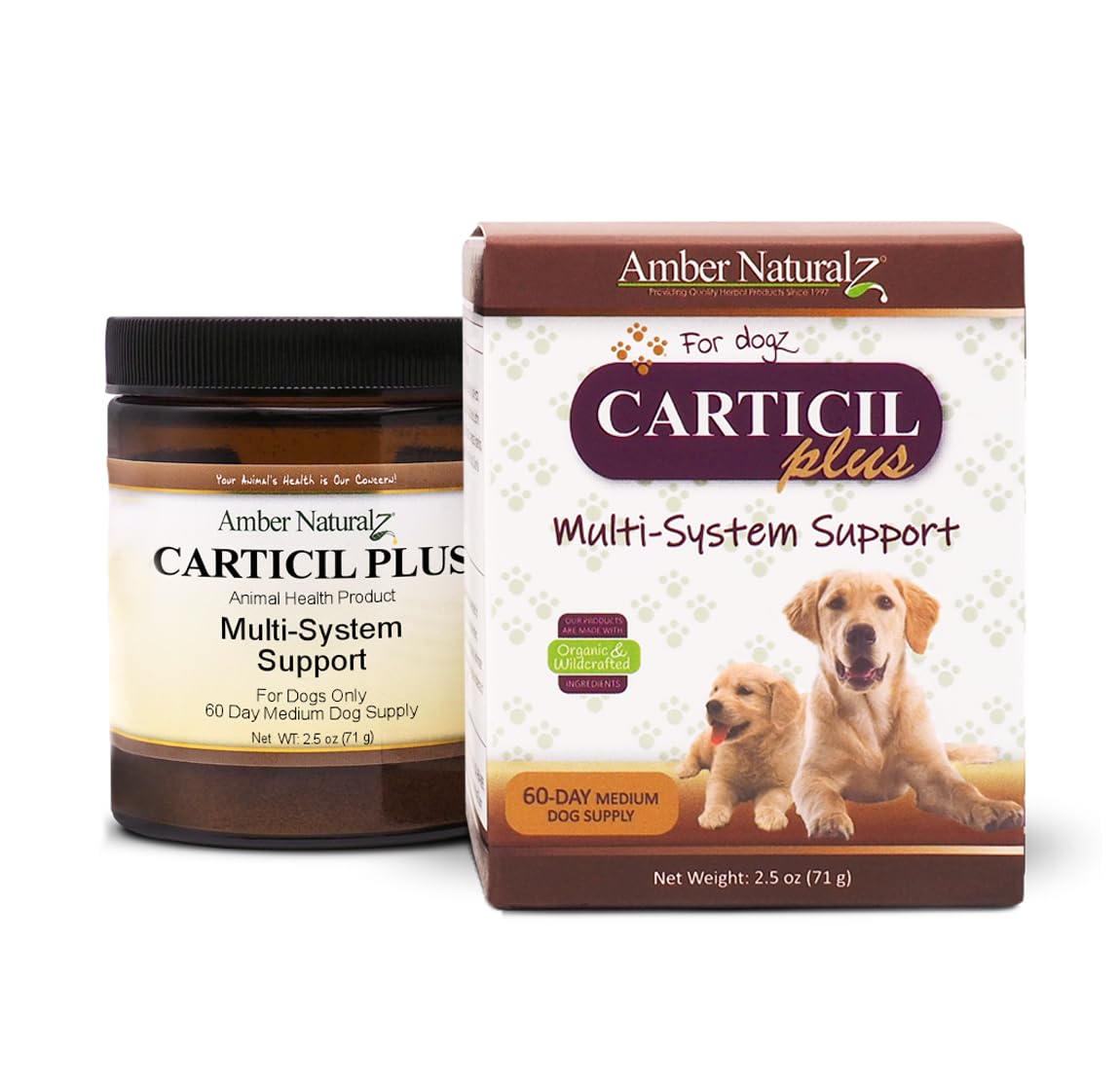 Amber NaturalZ Carticil Plus Herbal Supplement for Dogs | Multi-System Support for Joint, Digestive, and Immune Health | Natural