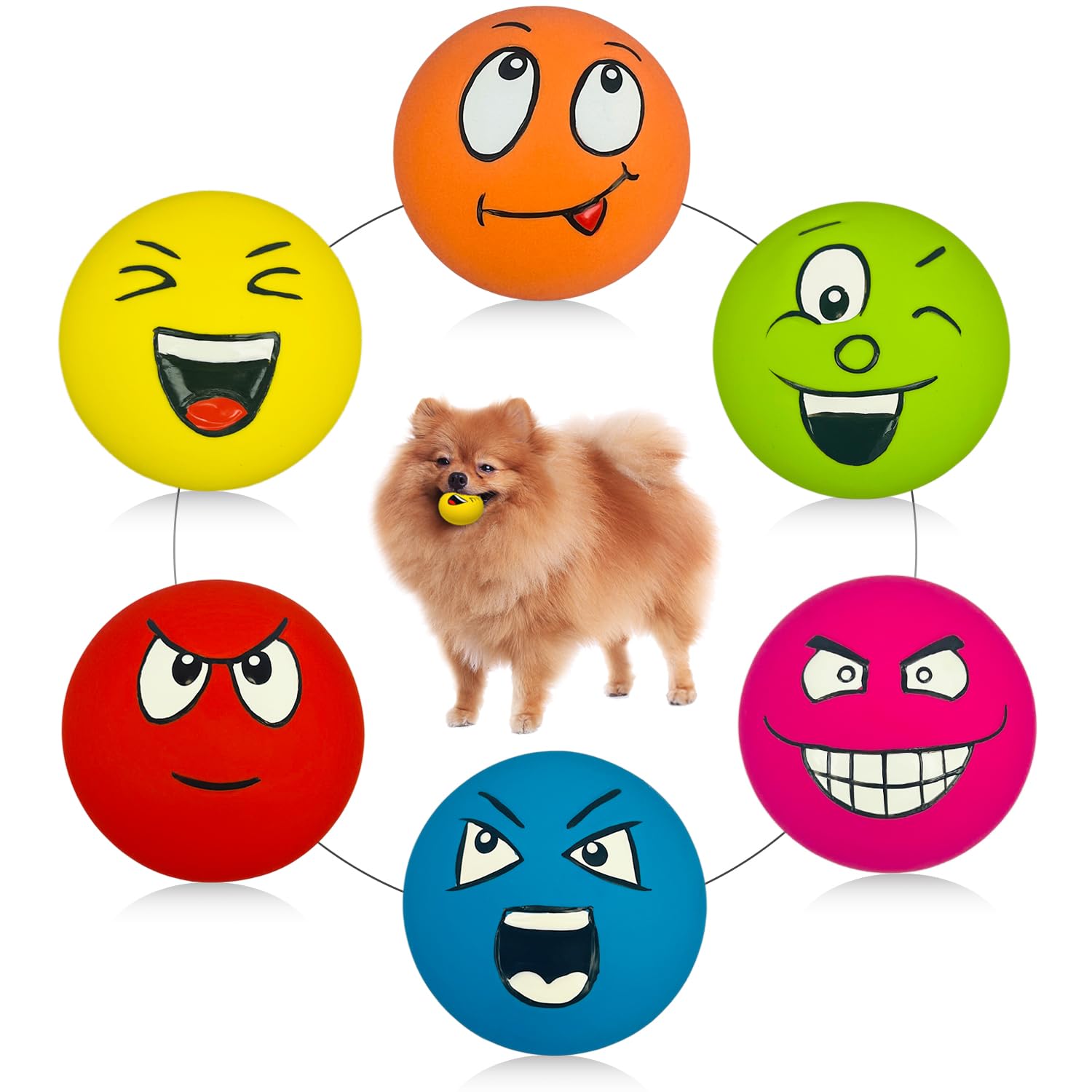 Utoming Small Squeaky Dog Toys For Small Dogs Toys, Soft Latex Small Dog Squeaky Toys, Flat Squeaky Dog Balls For Small Breeds, 