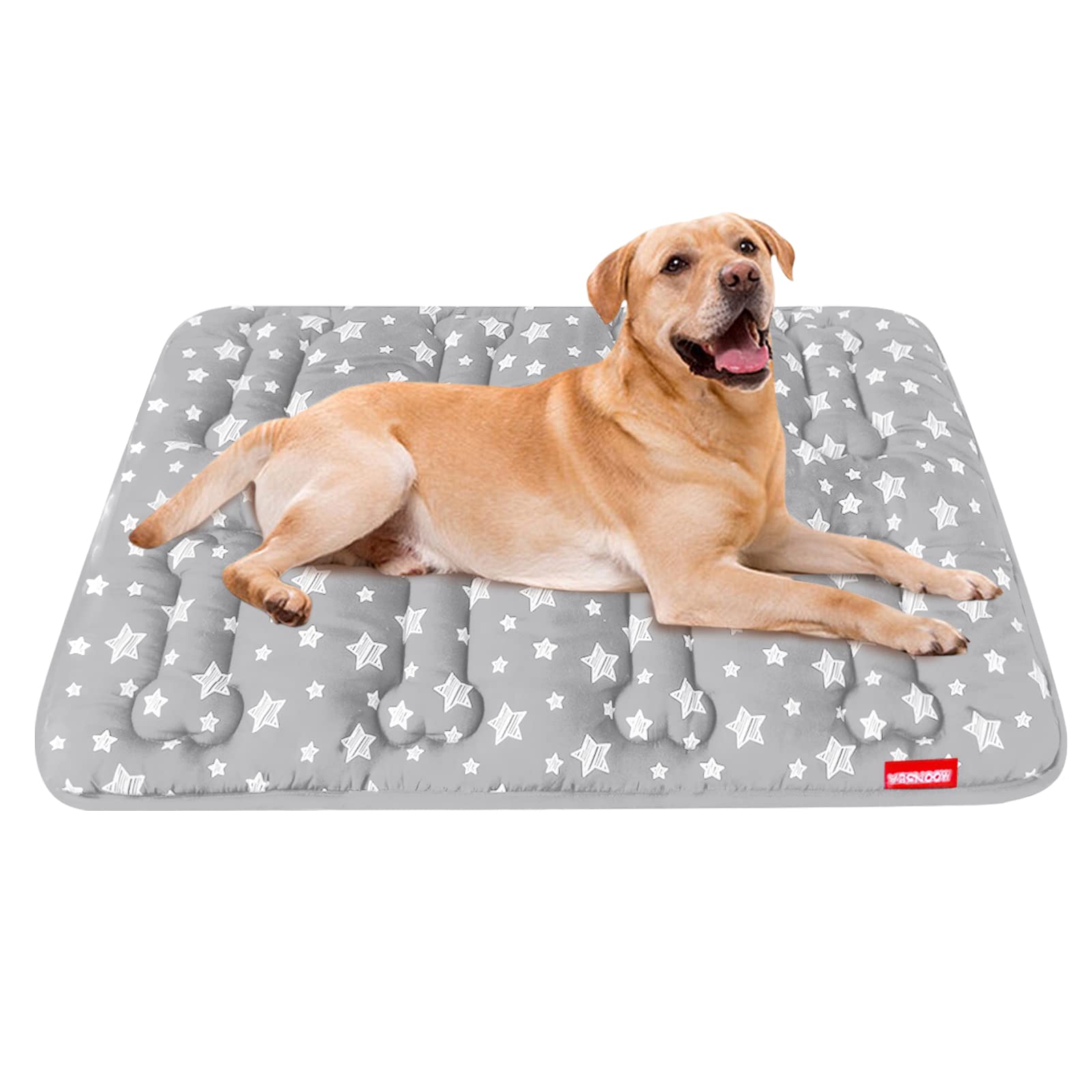 Dog Crate Mat (36'' X 23''), Soft Dog Bed Mat With Cute Stars, Personalized Dog Crate Pad, Anti-Slip Bottom, Machine Washable Ke