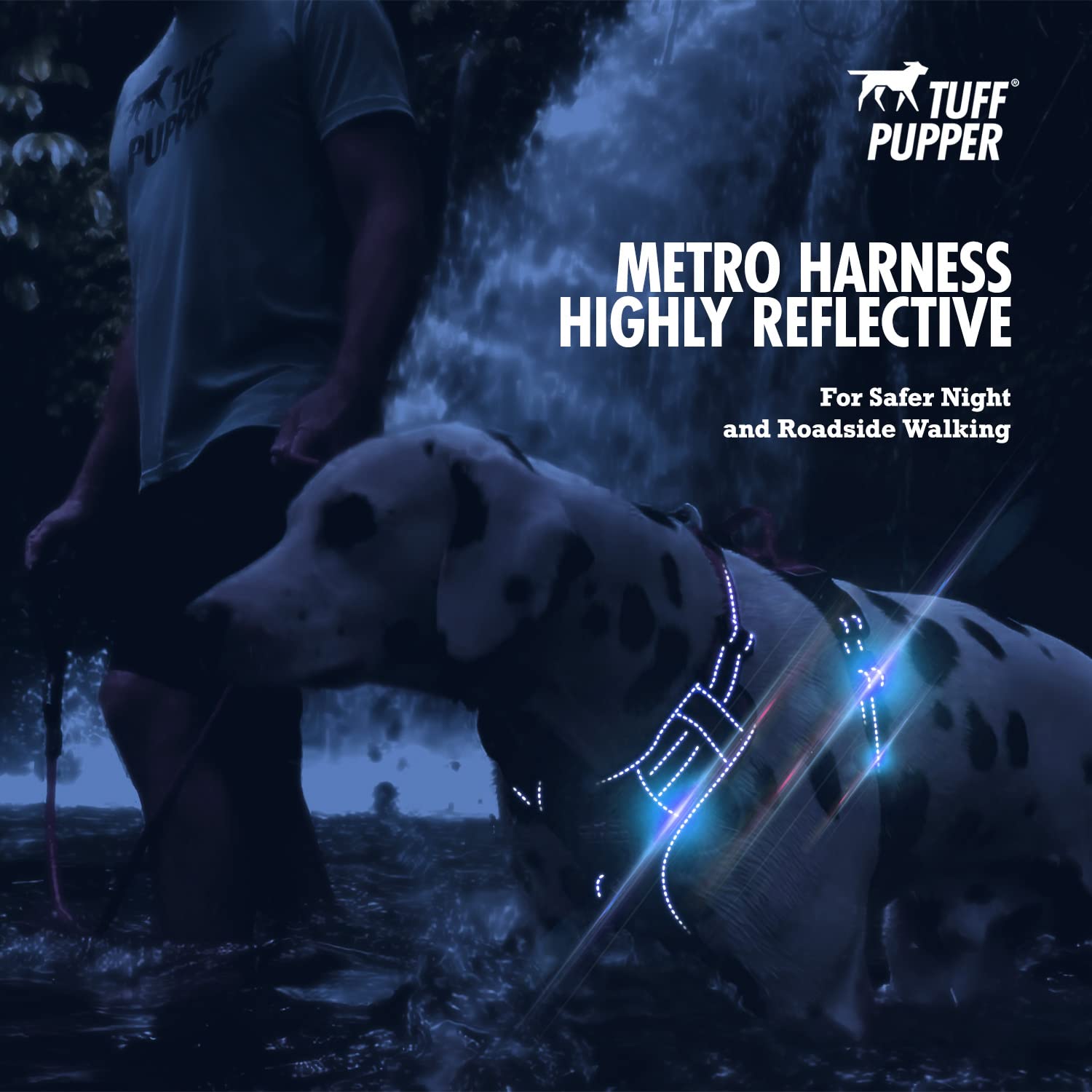 Tuff Pupper No Pull Easy Walk Dog Harness | Heavy Duty Pet Vest | Front & Back Leash Clips | Strong Safety Handle | Reflective A