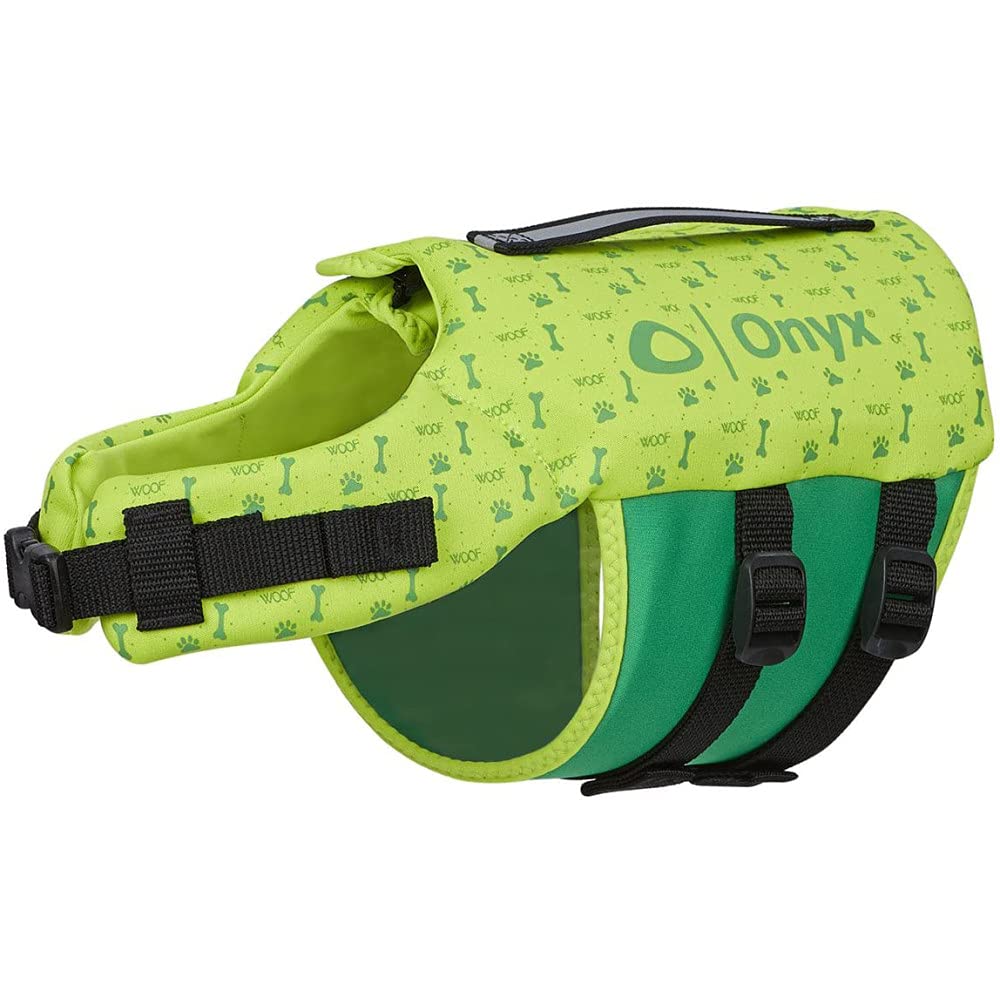 Onyx Neoprene Pet Life Jacket, Green, Large