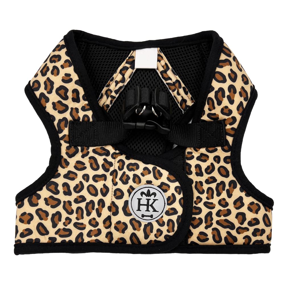 Huxley & Kent Hudson Walking & Training Harness - Tan Leopard (Medium, 15-22Lbs) - Easy Control Step-In Mesh Vest Harness With R