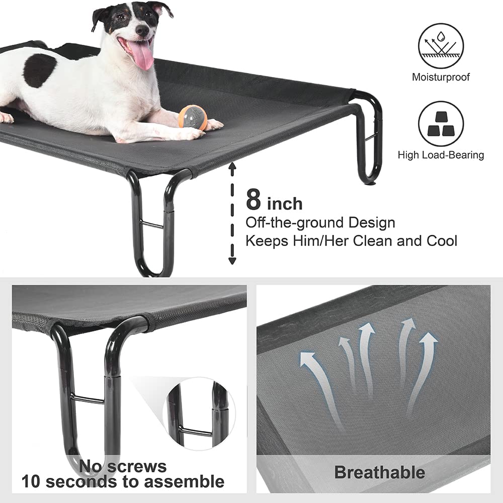 Pettycare Elevated Outdoor Dog Bed - Dog Cots Beds For Medium Dogs, Waterproof Raised Dog Bed Easy To Assemble, Cooling Elevated