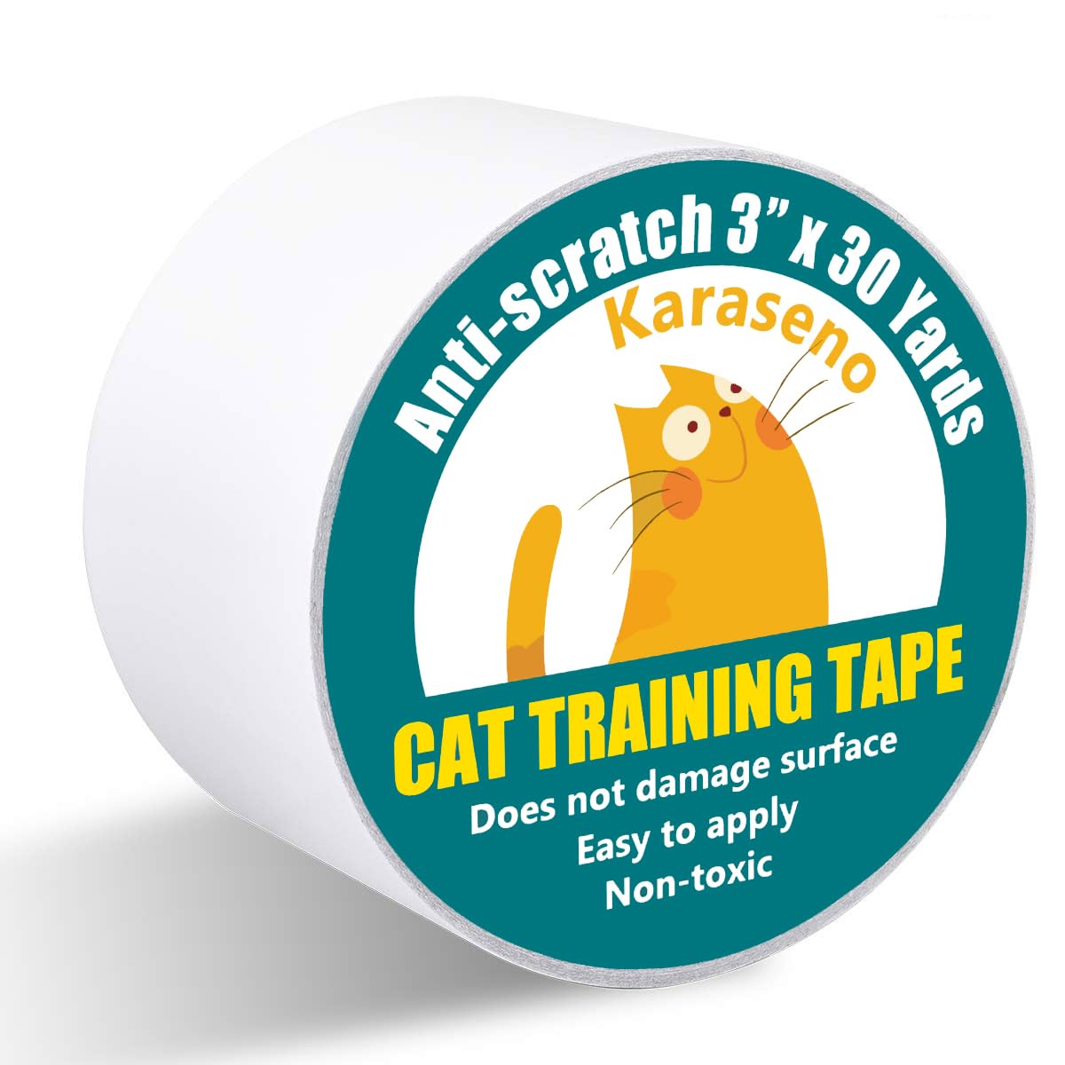 Karaseno Anti Cat Scratch Tape, 3 Inches X 30 Yards Cat Training Tape, 100% Transparent Clear Double Sided Cat Scratch Deterrent