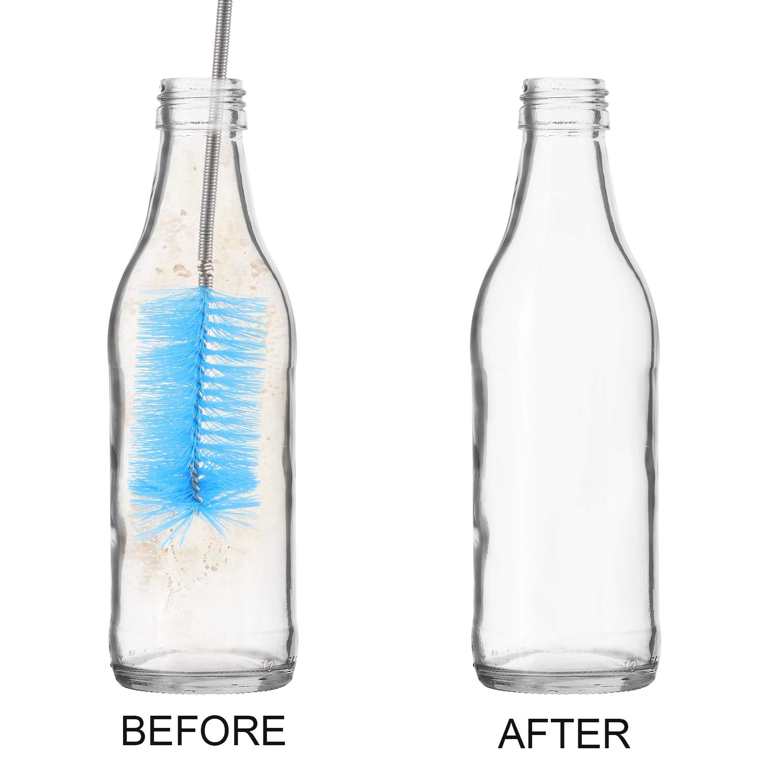 Patelai 3 Pieces Aquarium Filter Hose Brush Stainless Flexible Tube Cleaning Long Brush Double-Ended Bent Pipe Cleaner Steel Spr